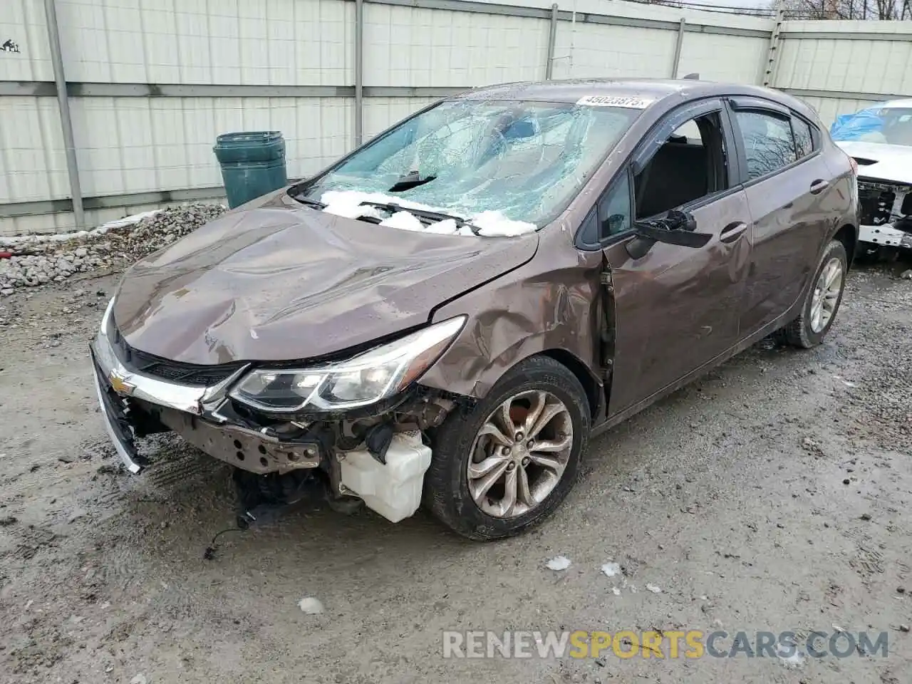 1 Photograph of a damaged car 3G1BC6SM4KS595507 CHEVROLET CRUZE 2019