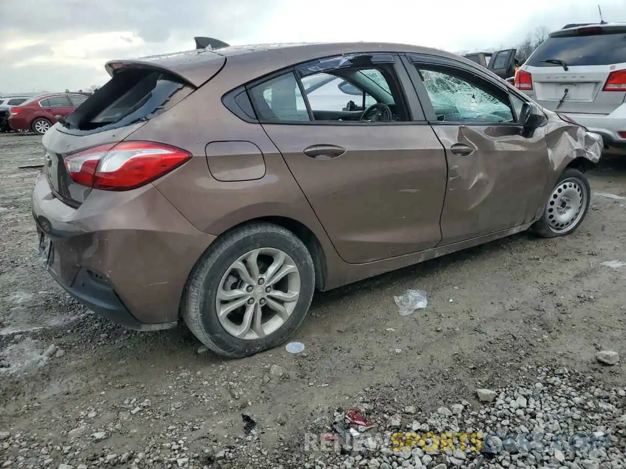 3 Photograph of a damaged car 3G1BC6SM4KS595507 CHEVROLET CRUZE 2019