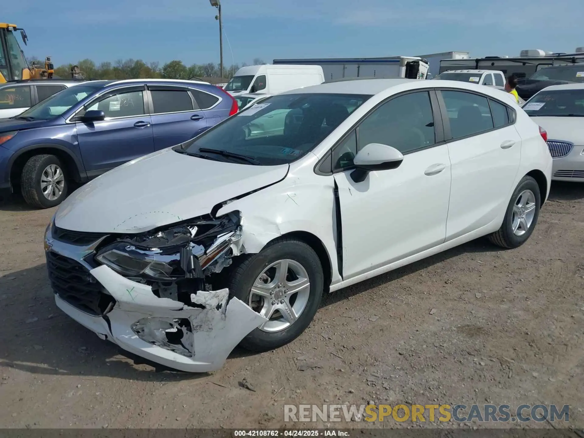 2 Photograph of a damaged car 3G1BC6SM4KS603489 CHEVROLET CRUZE 2019
