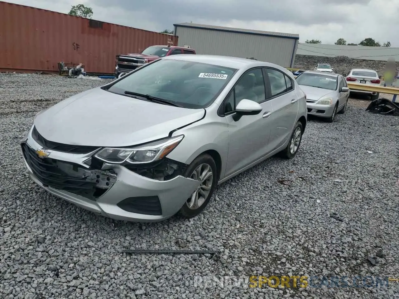 1 Photograph of a damaged car 3G1BC6SMXKS533058 CHEVROLET CRUZE 2019
