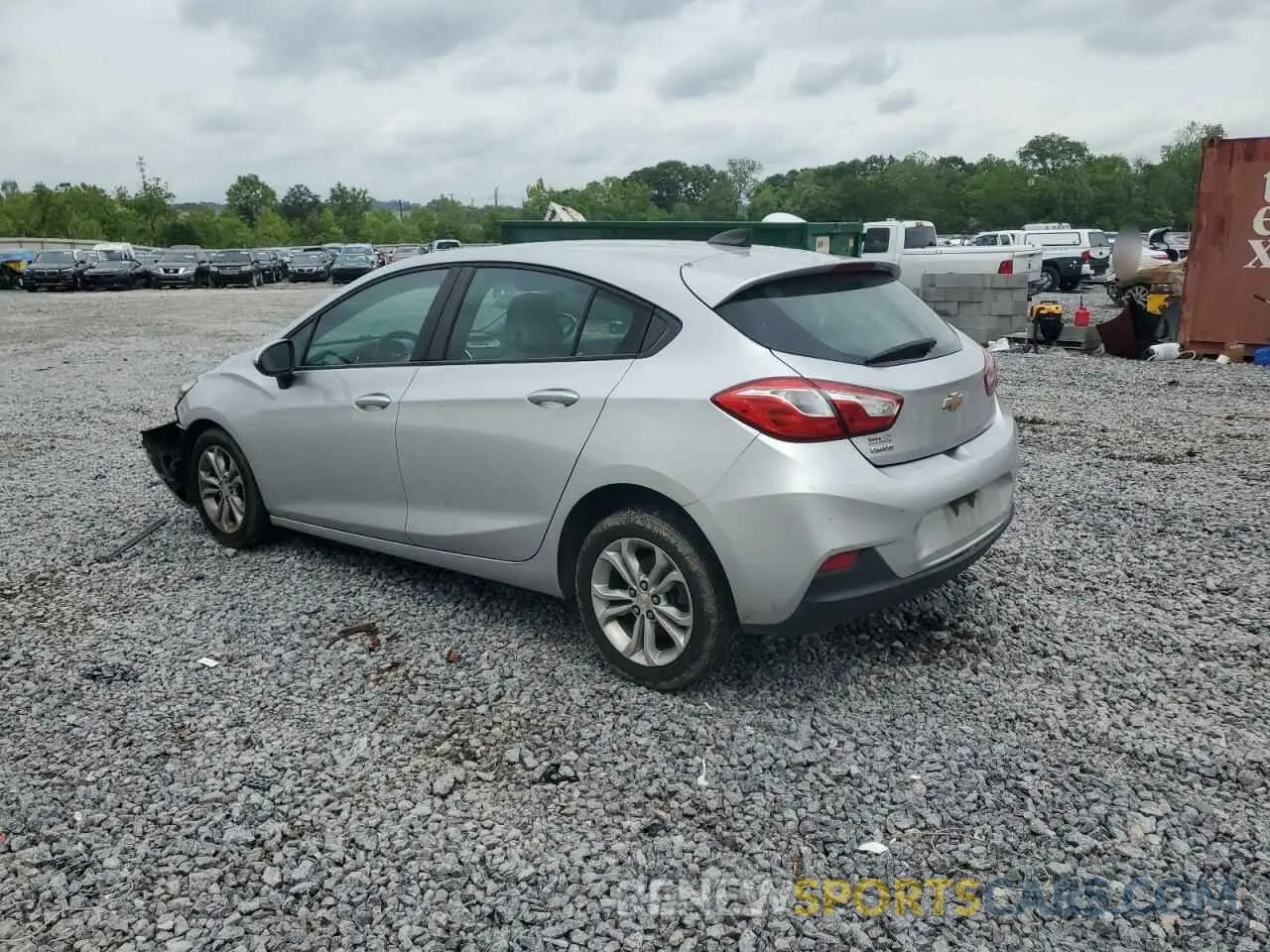 2 Photograph of a damaged car 3G1BC6SMXKS533058 CHEVROLET CRUZE 2019