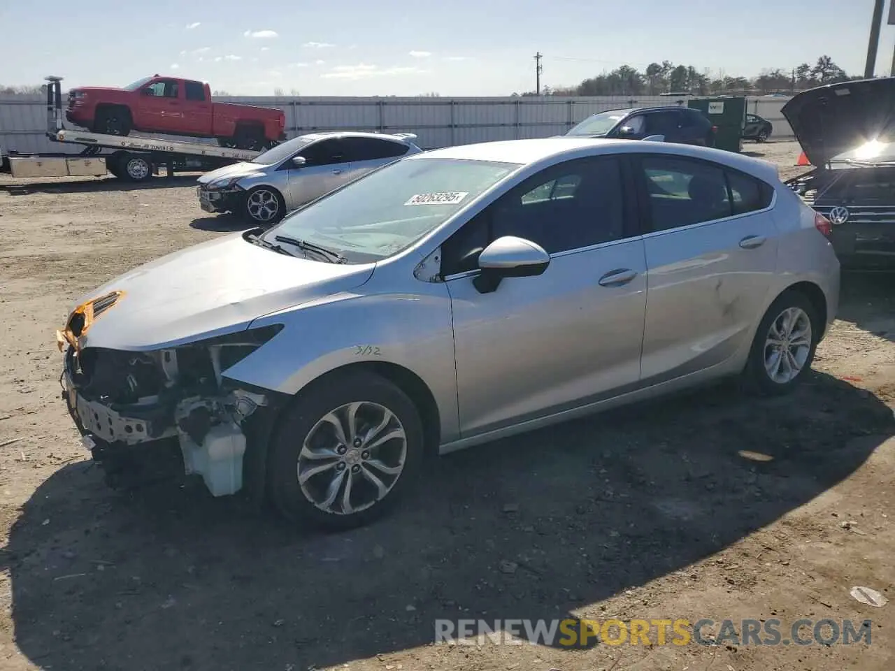1 Photograph of a damaged car 3G1BE6SM0KS528090 CHEVROLET CRUZE 2019