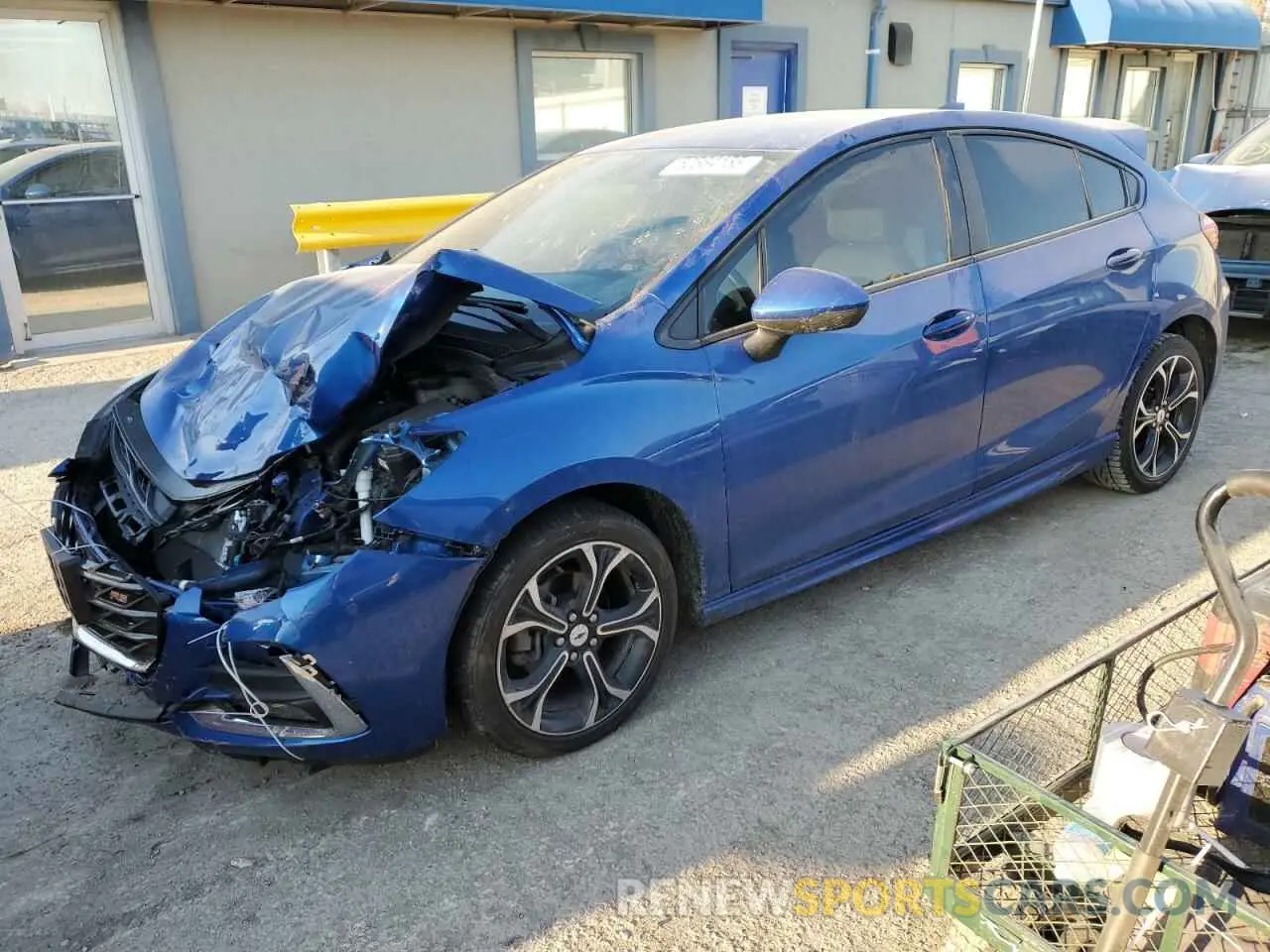1 Photograph of a damaged car 3G1BE6SM1KS587469 CHEVROLET CRUZE 2019