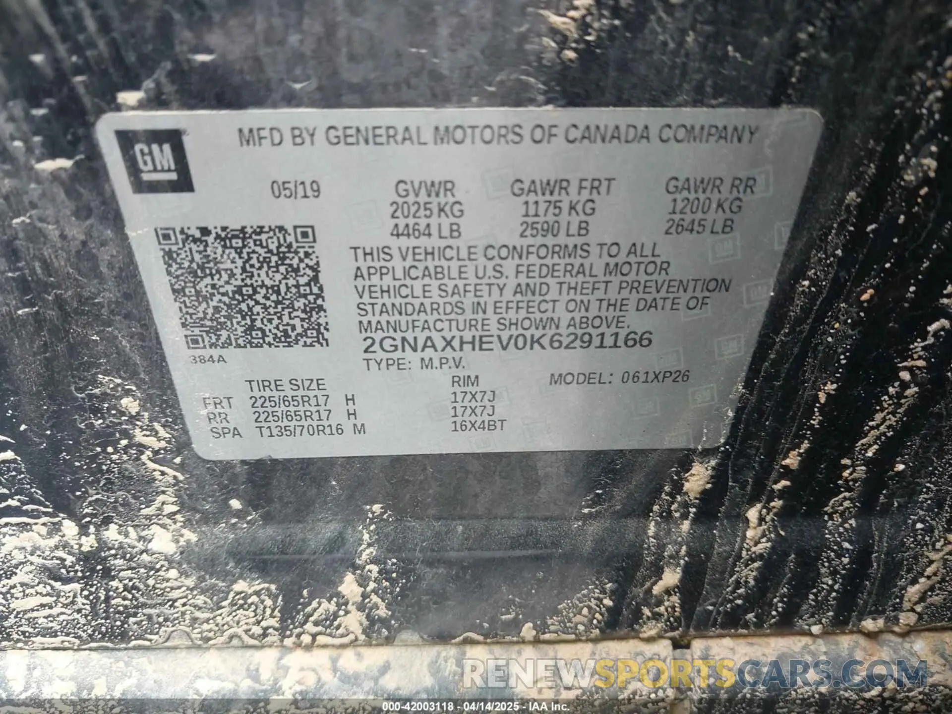 9 Photograph of a damaged car 2GNAXHEV0K6291166 CHEVROLET EQUINOX 2019