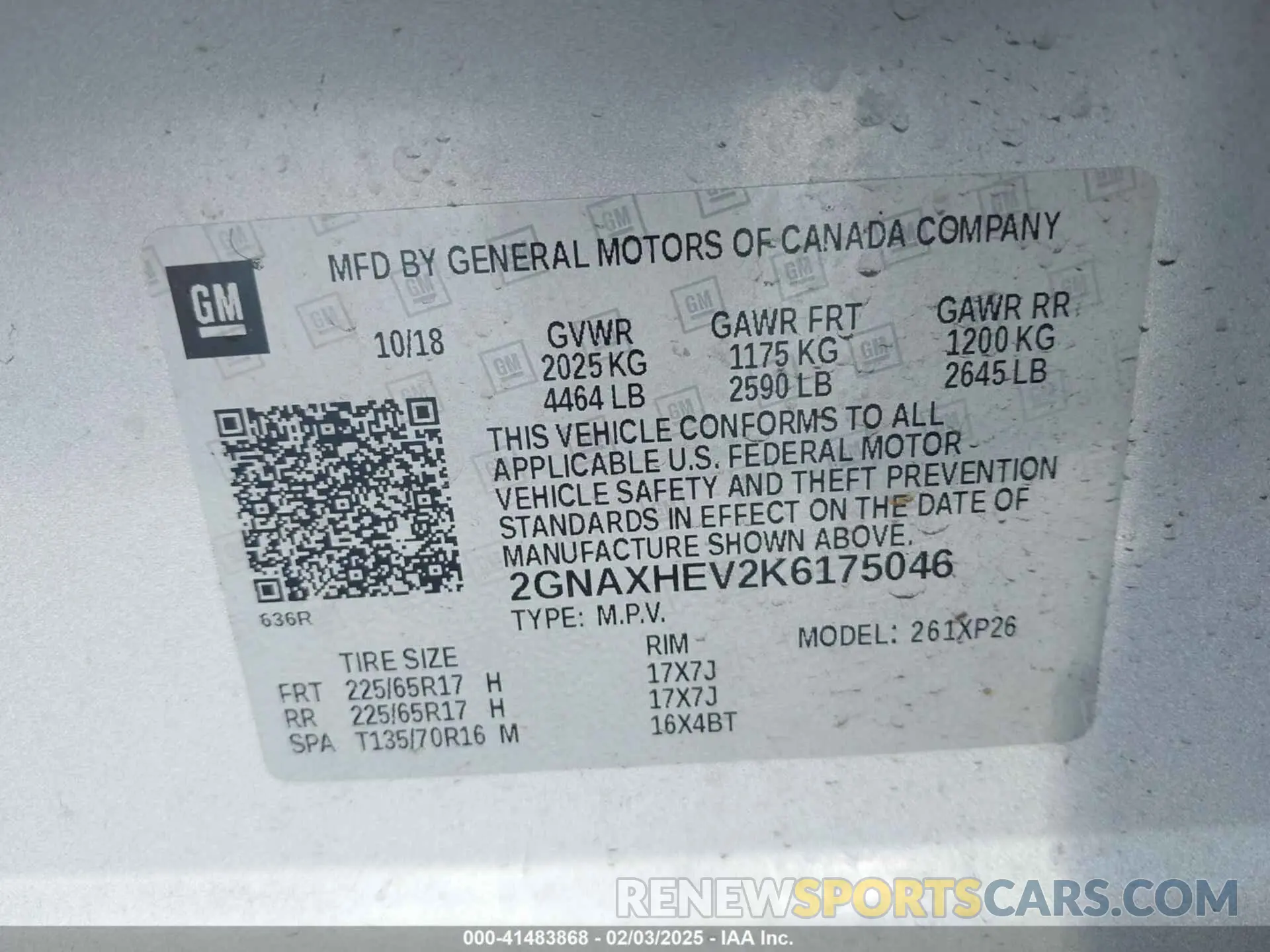 9 Photograph of a damaged car 2GNAXHEV2K6175046 CHEVROLET EQUINOX 2019