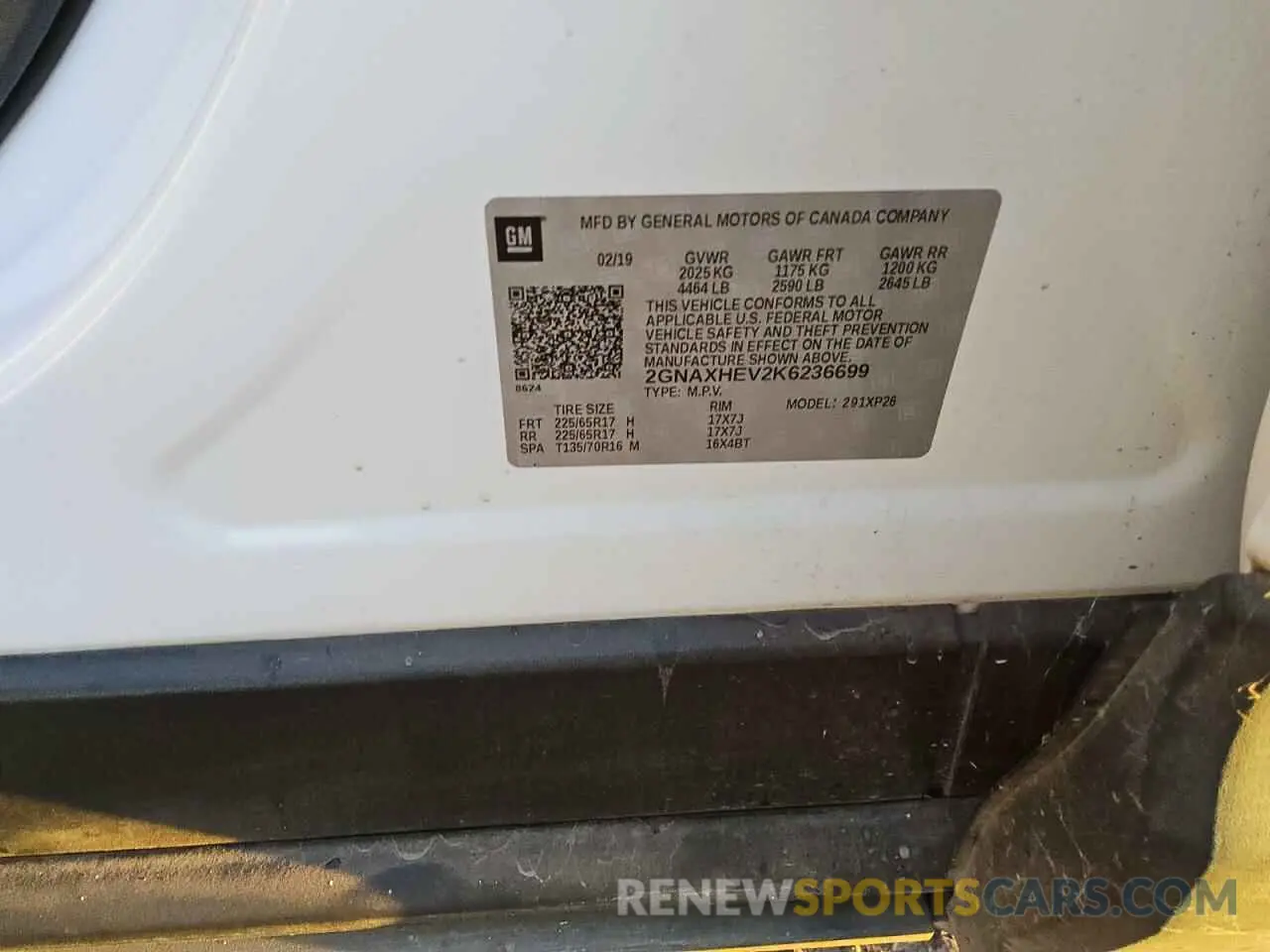 12 Photograph of a damaged car 2GNAXHEV2K6236699 CHEVROLET EQUINOX 2019