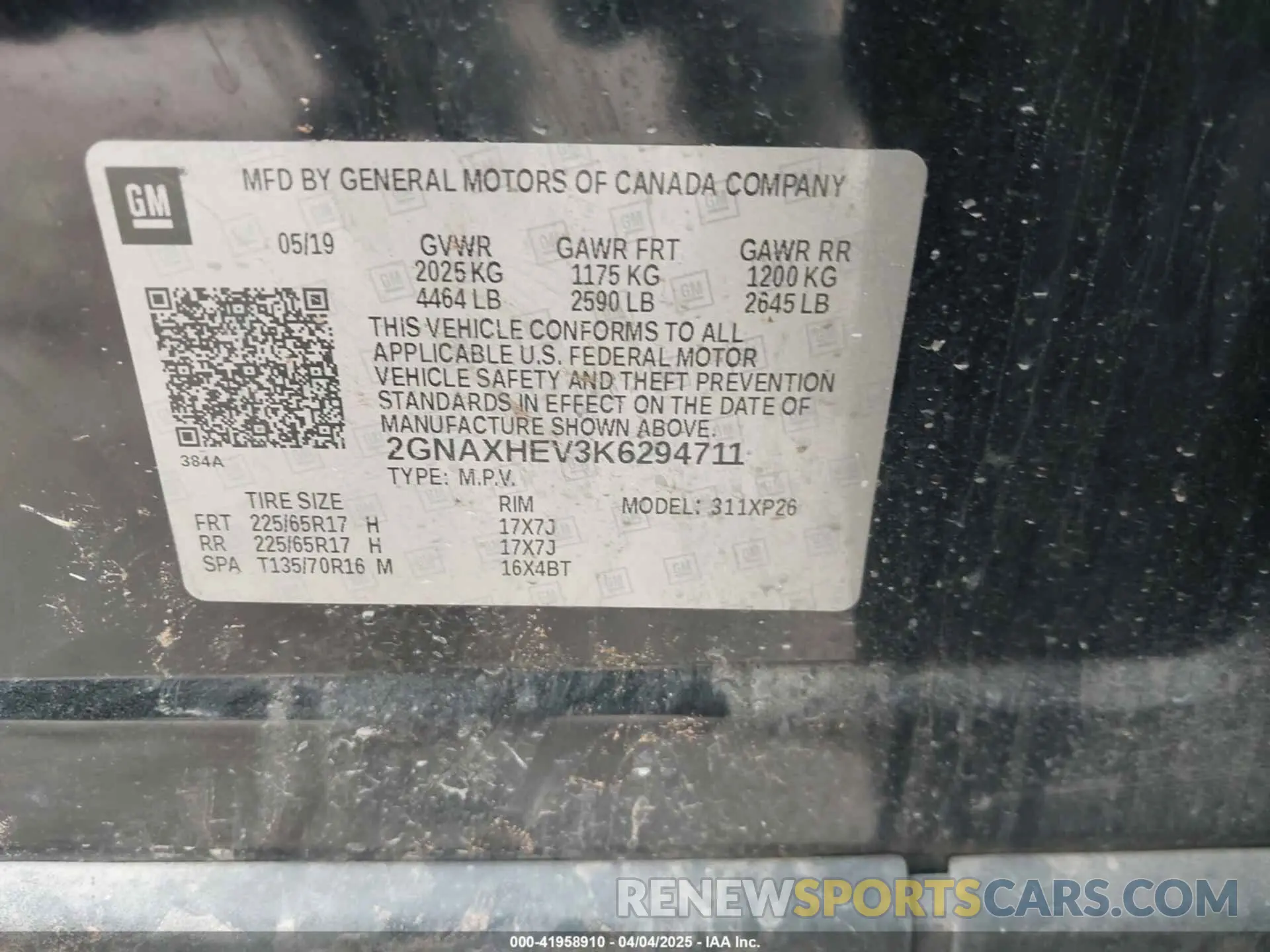 9 Photograph of a damaged car 2GNAXHEV3K6294711 CHEVROLET EQUINOX 2019