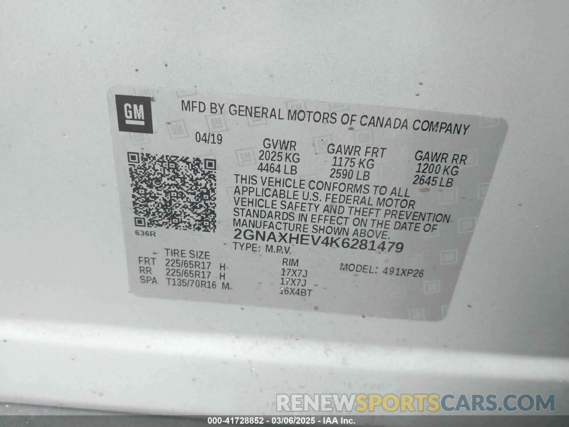 9 Photograph of a damaged car 2GNAXHEV4K6281479 CHEVROLET EQUINOX 2019