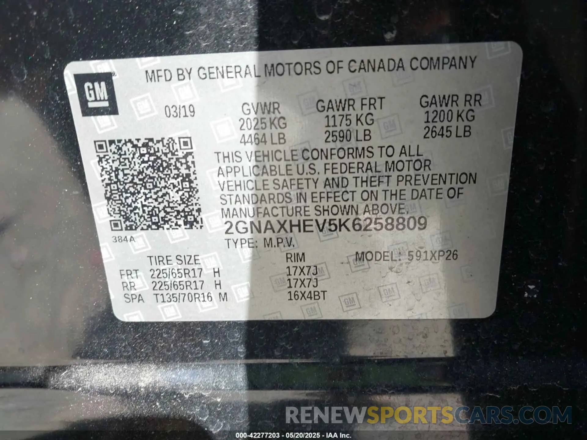 9 Photograph of a damaged car 2GNAXHEV5K6258809 CHEVROLET EQUINOX 2019