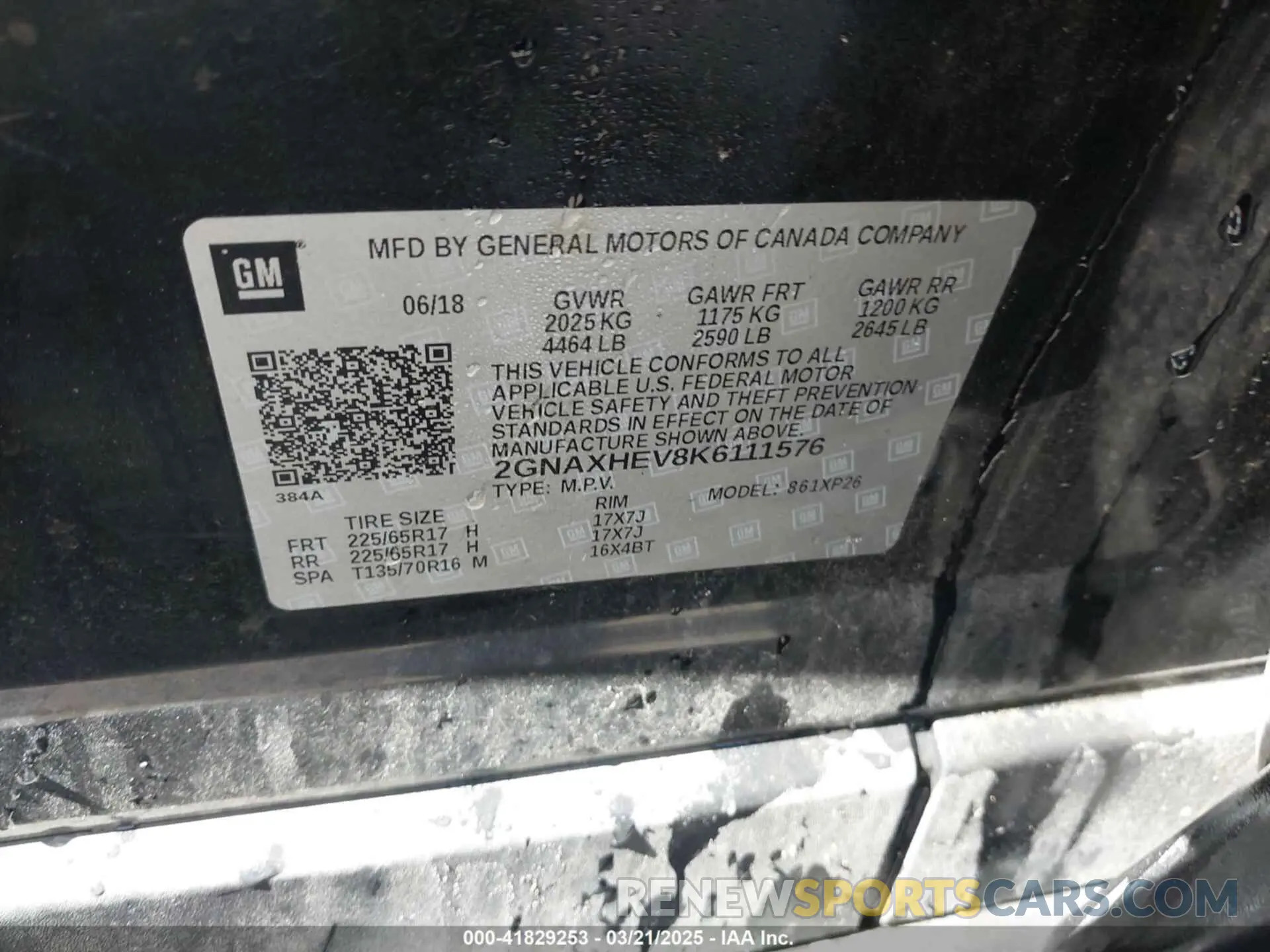 9 Photograph of a damaged car 2GNAXHEV8K6111576 CHEVROLET EQUINOX 2019
