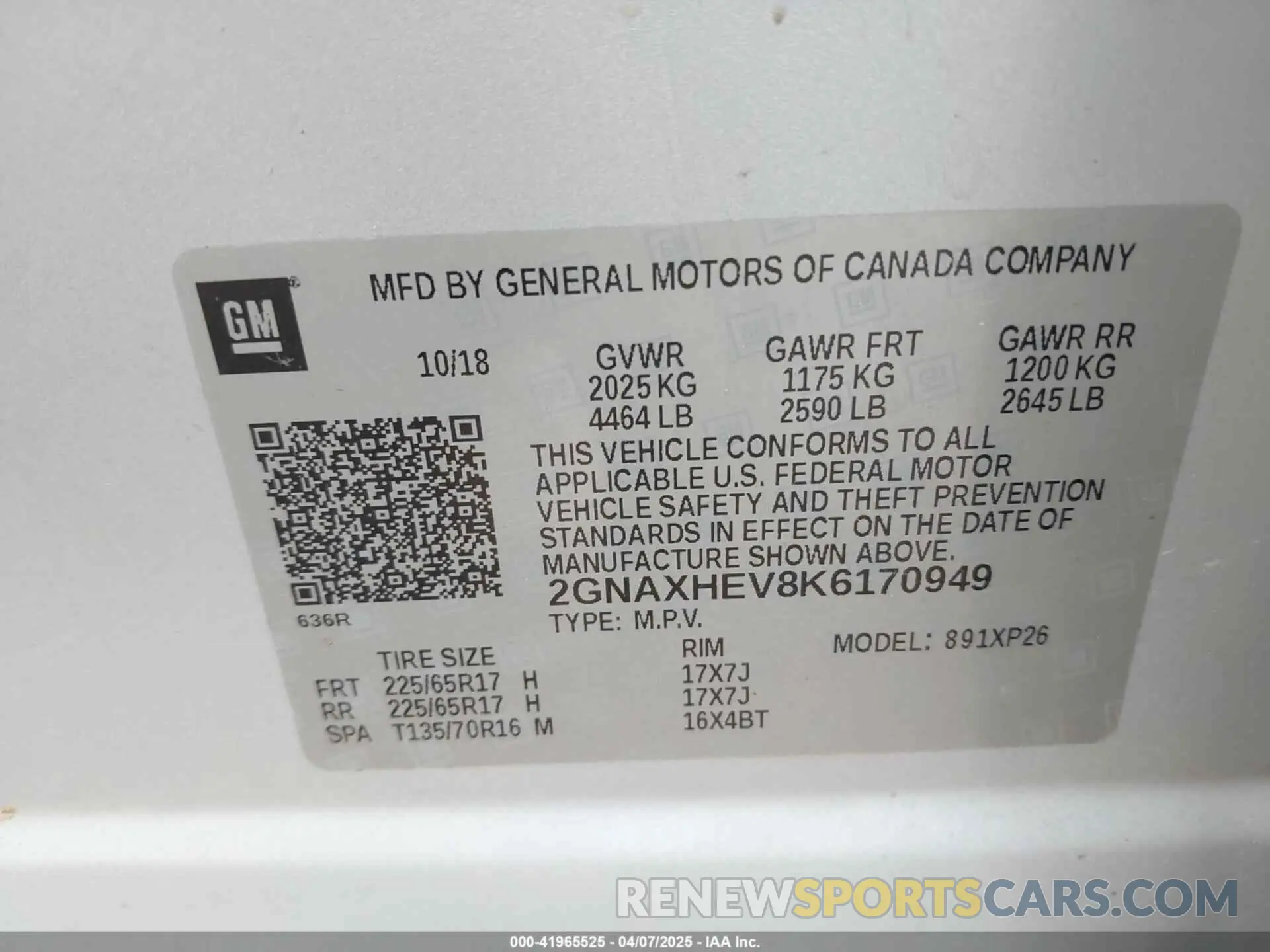 9 Photograph of a damaged car 2GNAXHEV8K6170949 CHEVROLET EQUINOX 2019