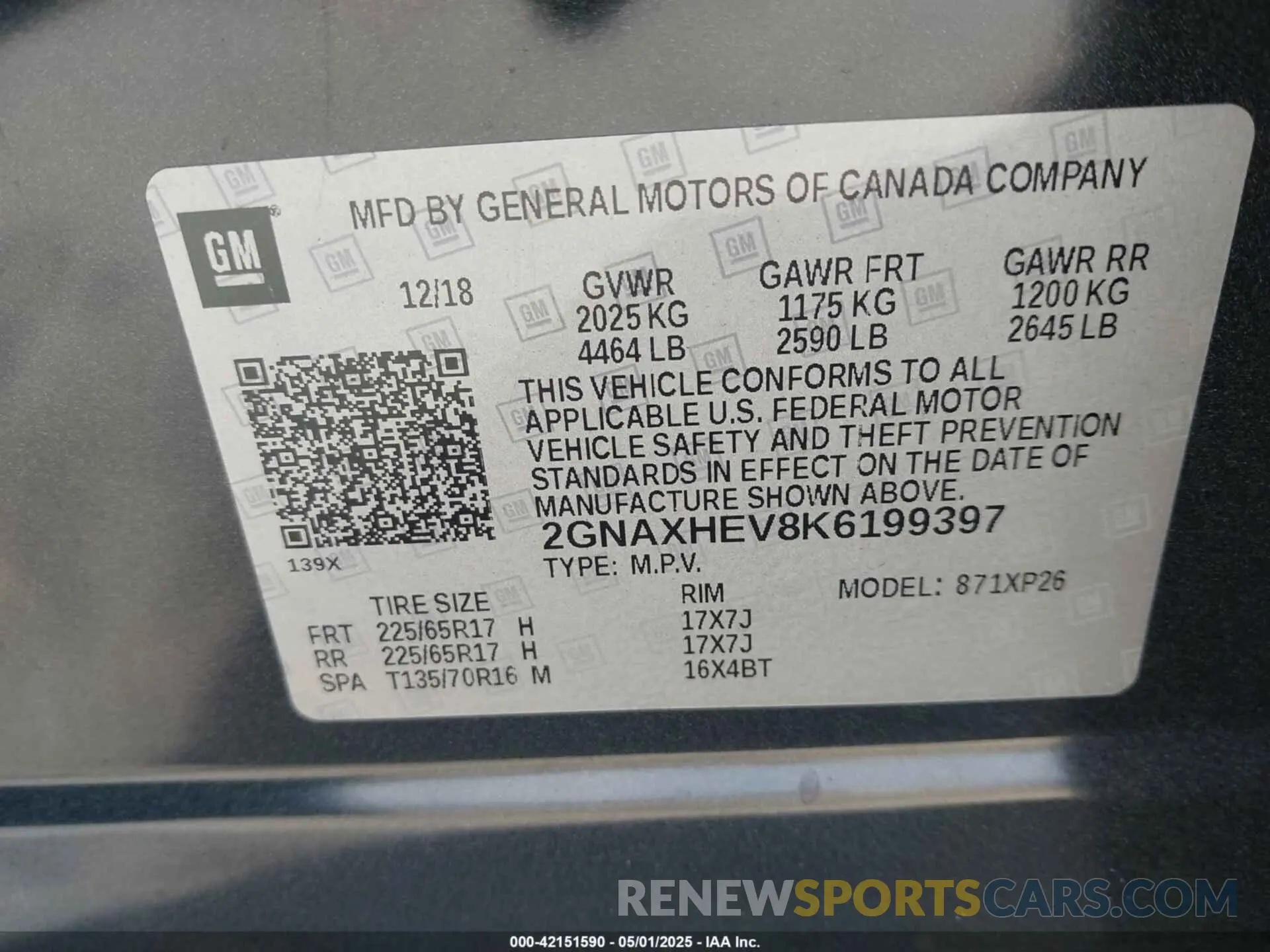 9 Photograph of a damaged car 2GNAXHEV8K6199397 CHEVROLET EQUINOX 2019
