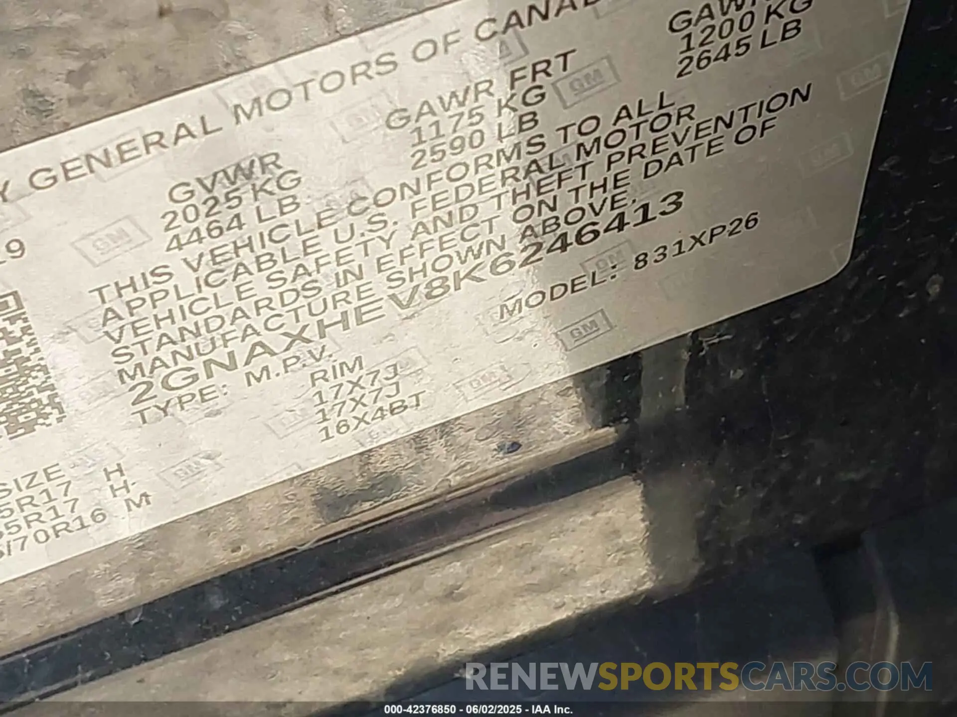 9 Photograph of a damaged car 2GNAXHEV8K6246413 CHEVROLET EQUINOX 2019
