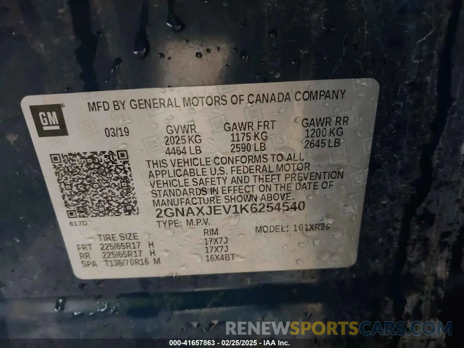 9 Photograph of a damaged car 2GNAXJEV1K6254540 CHEVROLET EQUINOX 2019