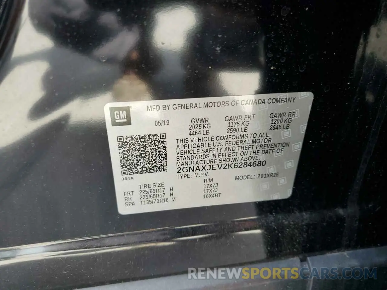 13 Photograph of a damaged car 2GNAXJEV2K6284680 CHEVROLET EQUINOX 2019