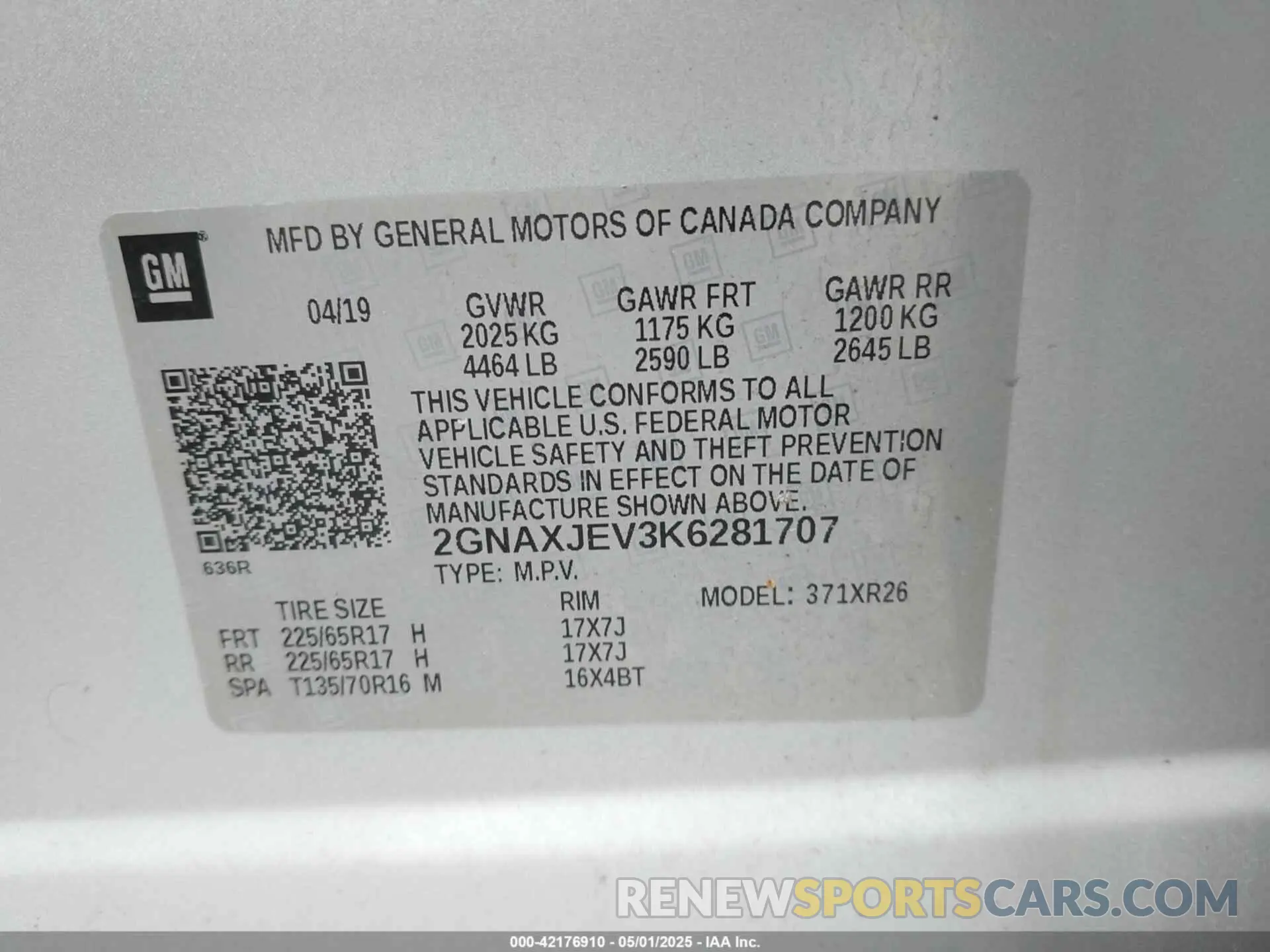 9 Photograph of a damaged car 2GNAXJEV3K6281707 CHEVROLET EQUINOX 2019