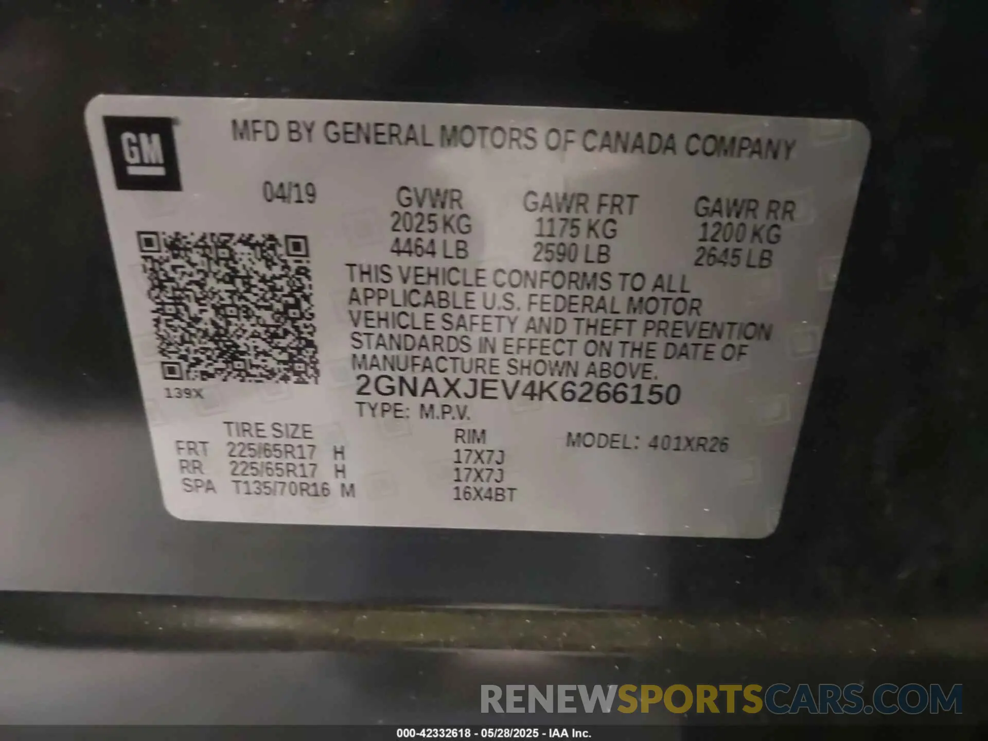 9 Photograph of a damaged car 2GNAXJEV4K6266150 CHEVROLET EQUINOX 2019