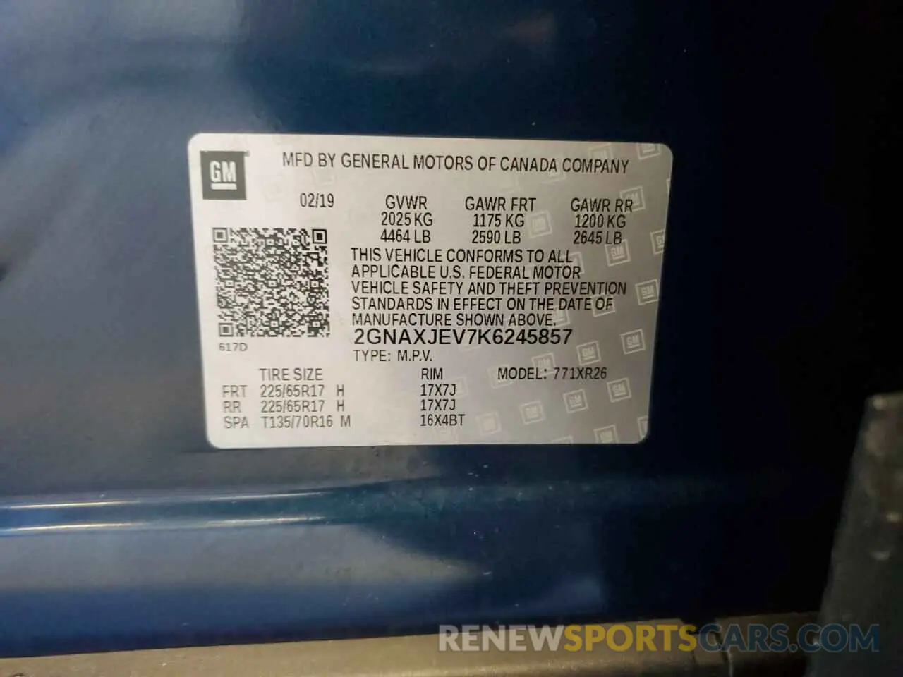 13 Photograph of a damaged car 2GNAXJEV7K6245857 CHEVROLET EQUINOX 2019