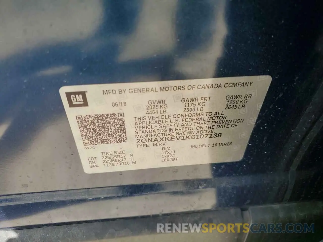 15 Photograph of a damaged car 2GNAXKEV1K6107138 CHEVROLET EQUINOX 2019