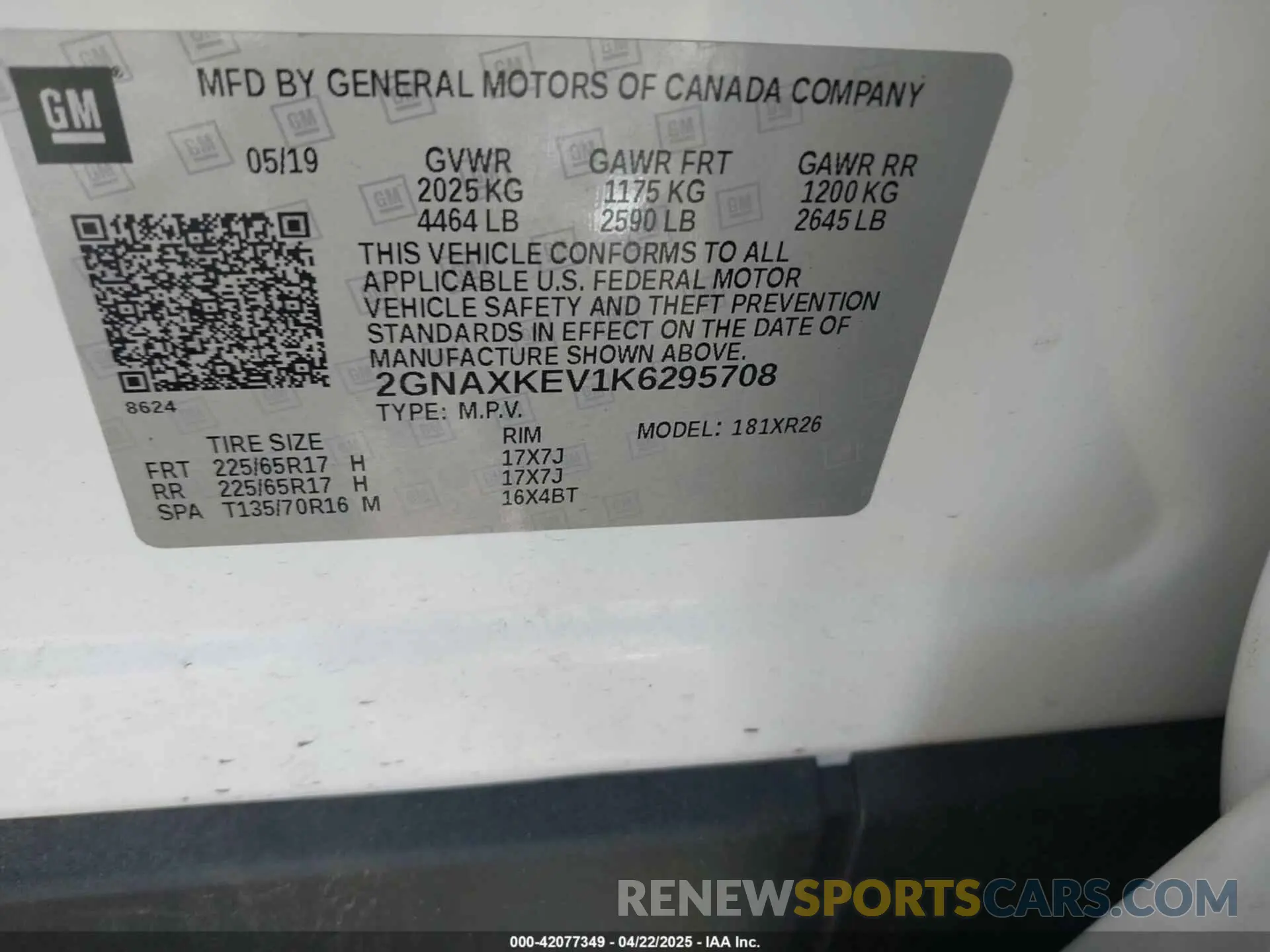9 Photograph of a damaged car 2GNAXKEV1K6295708 CHEVROLET EQUINOX 2019