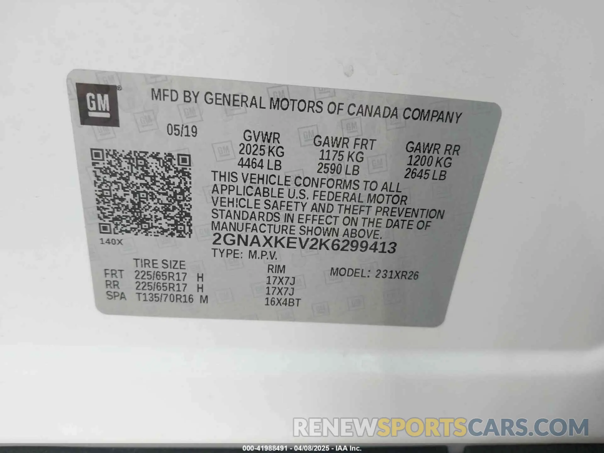 9 Photograph of a damaged car 2GNAXKEV2K6299413 CHEVROLET EQUINOX 2019