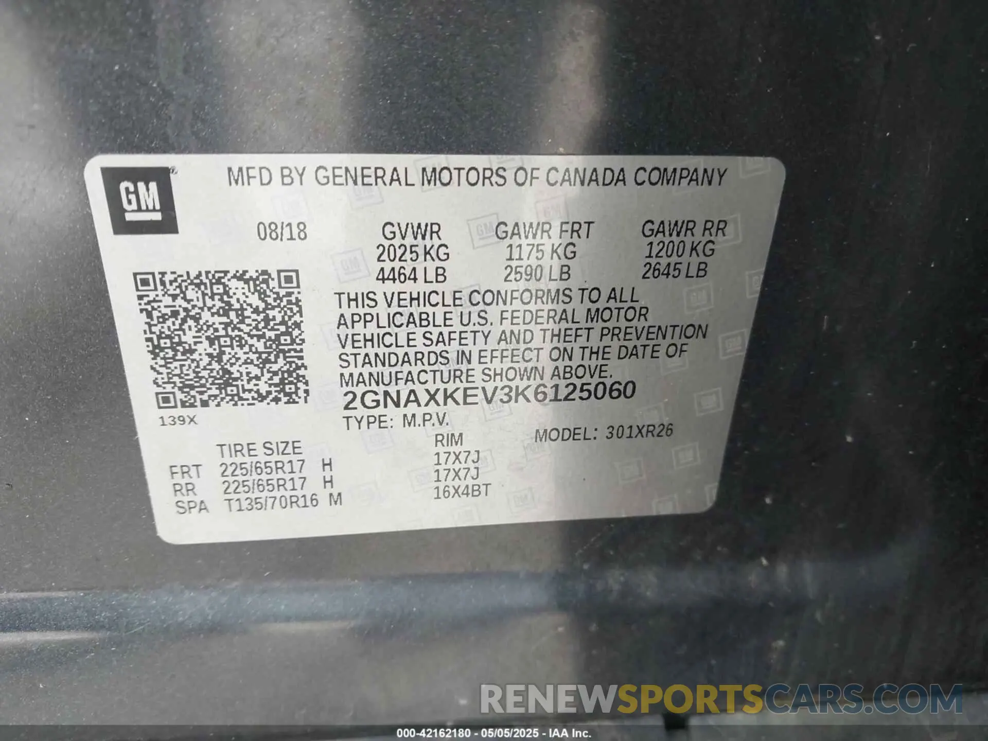 9 Photograph of a damaged car 2GNAXKEV3K6125060 CHEVROLET EQUINOX 2019