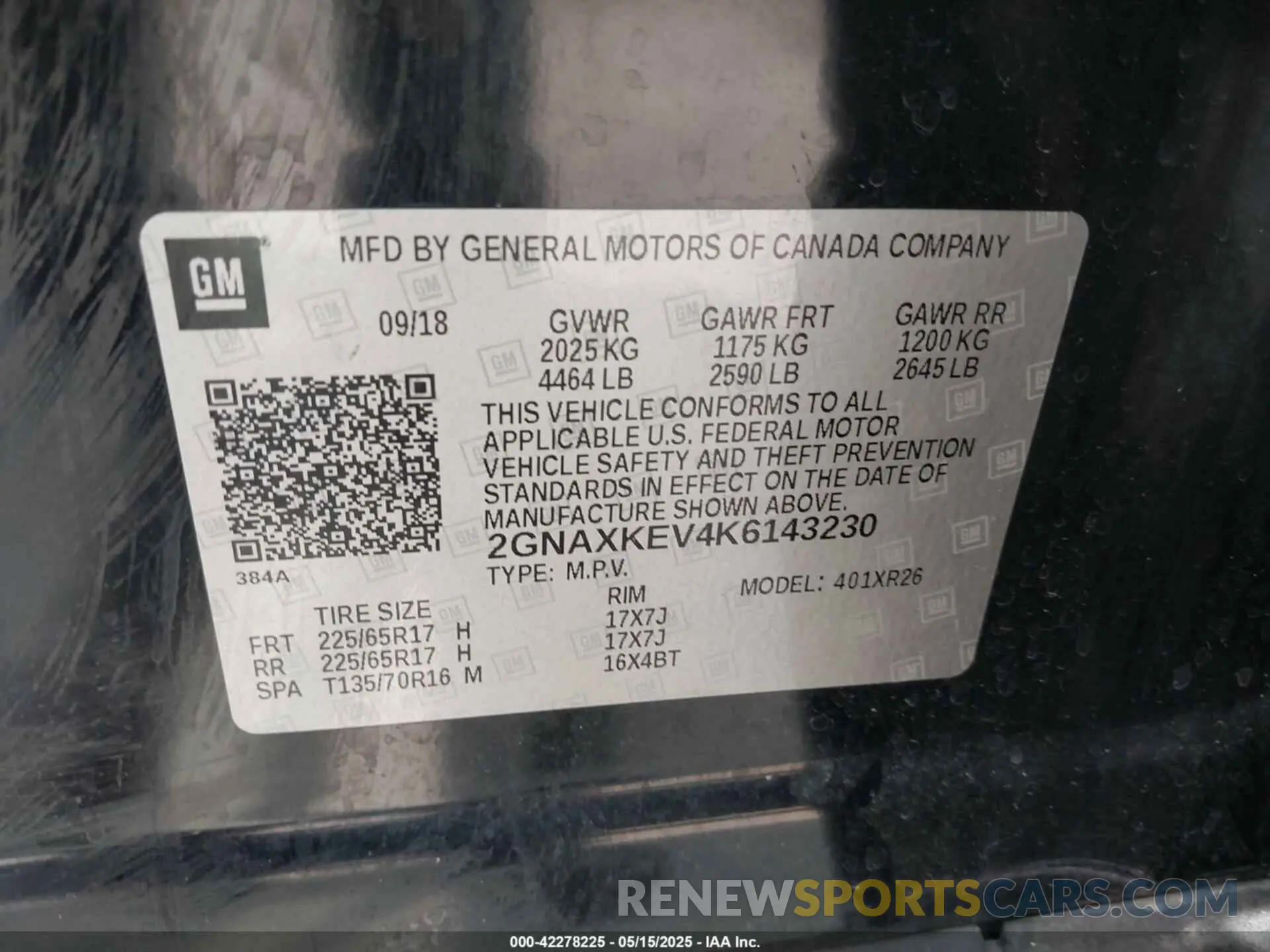 9 Photograph of a damaged car 2GNAXKEV4K6143230 CHEVROLET EQUINOX 2019