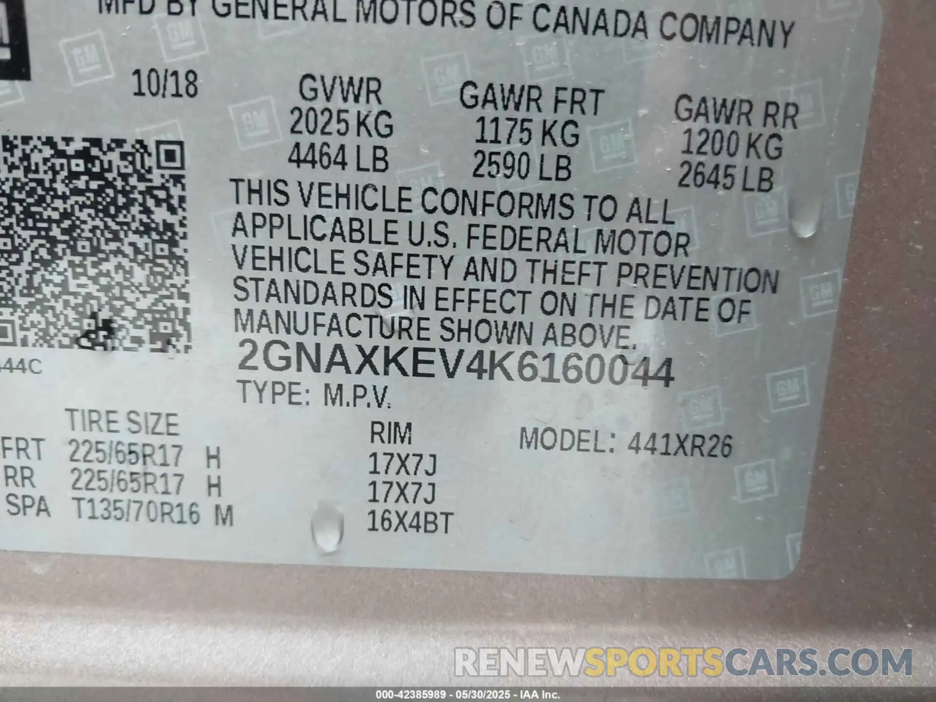 9 Photograph of a damaged car 2GNAXKEV4K6160044 CHEVROLET EQUINOX 2019