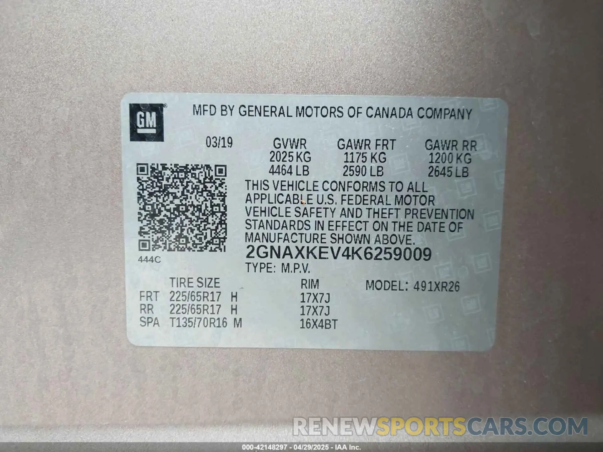 9 Photograph of a damaged car 2GNAXKEV4K6259009 CHEVROLET EQUINOX 2019