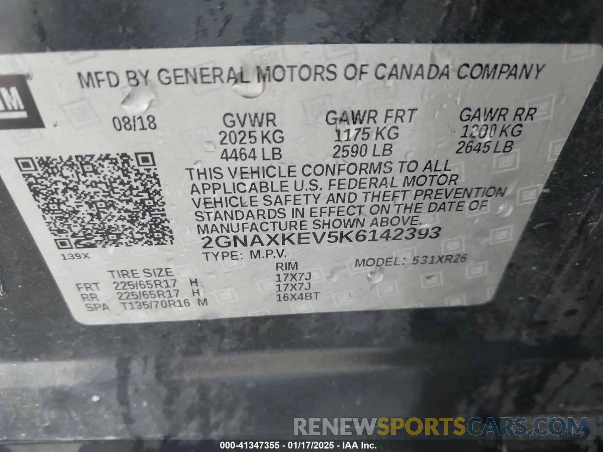9 Photograph of a damaged car 2GNAXKEV5K6142393 CHEVROLET EQUINOX 2019