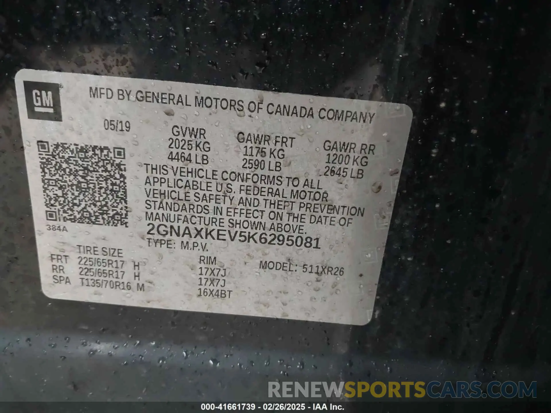 9 Photograph of a damaged car 2GNAXKEV5K6295081 CHEVROLET EQUINOX 2019