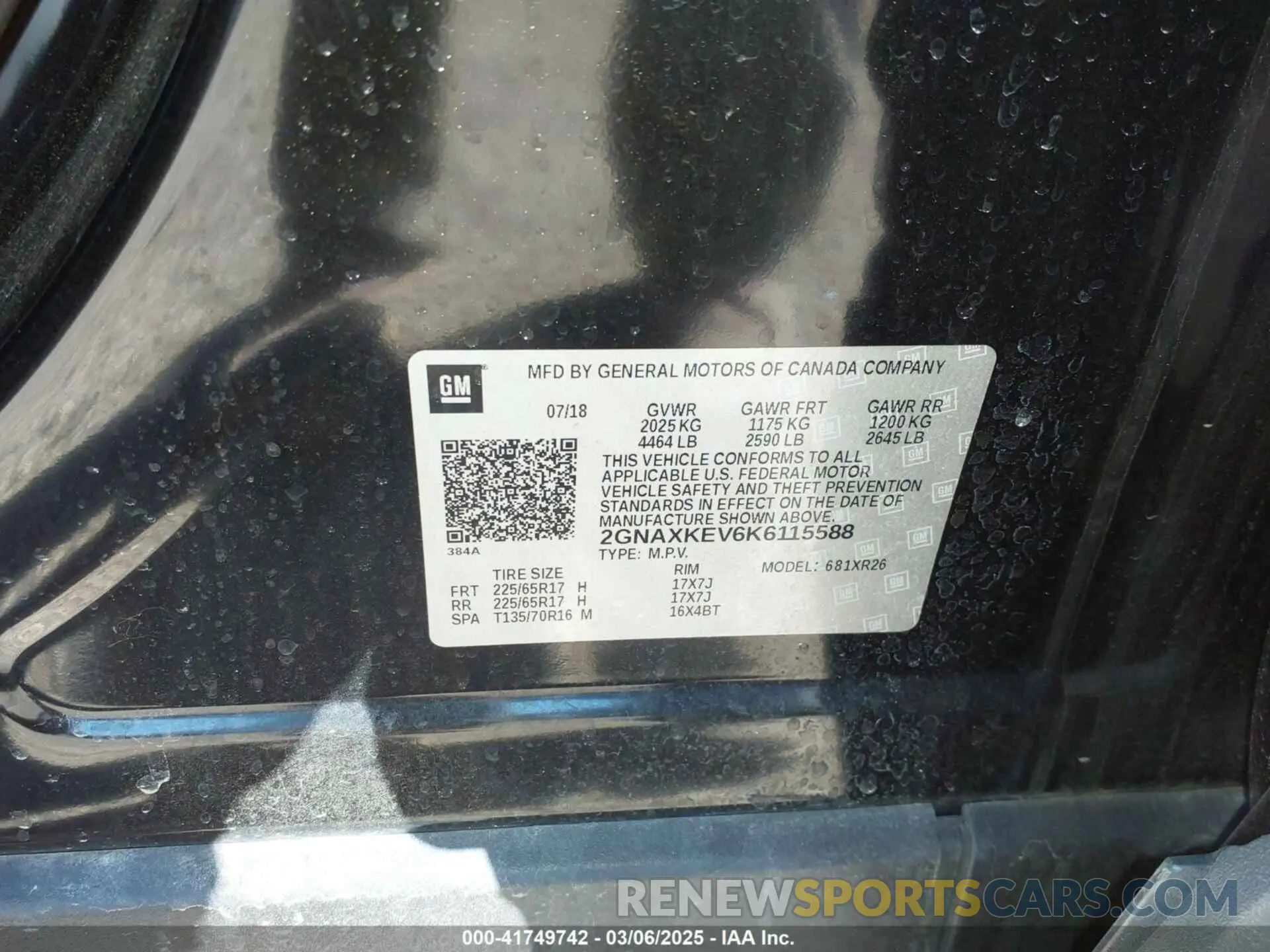 9 Photograph of a damaged car 2GNAXKEV6K6115588 CHEVROLET EQUINOX 2019