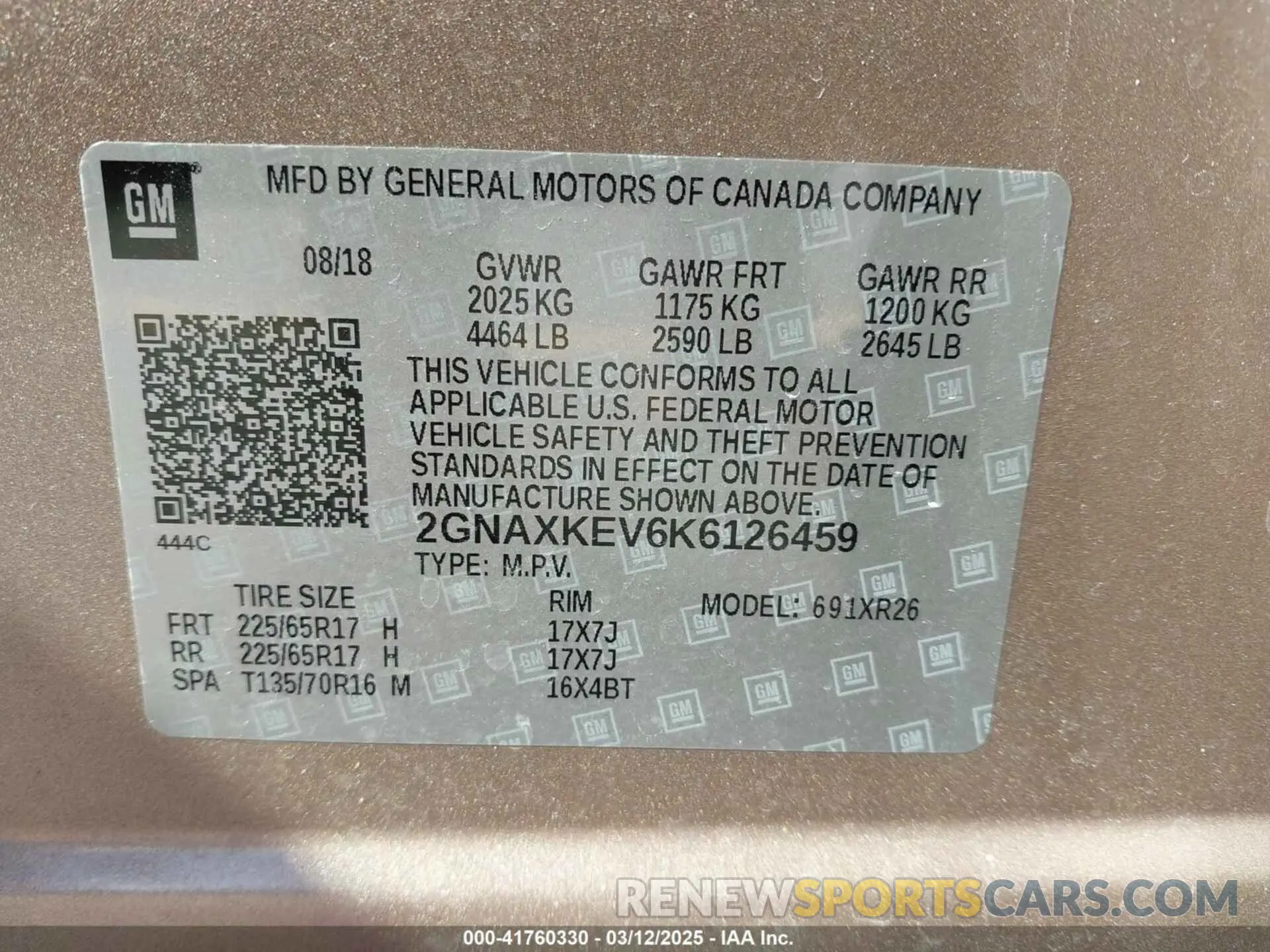 9 Photograph of a damaged car 2GNAXKEV6K6126459 CHEVROLET EQUINOX 2019