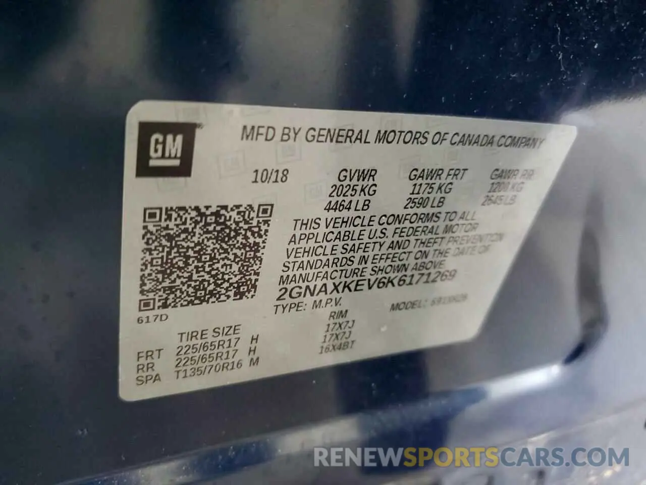 13 Photograph of a damaged car 2GNAXKEV6K6171269 CHEVROLET EQUINOX 2019