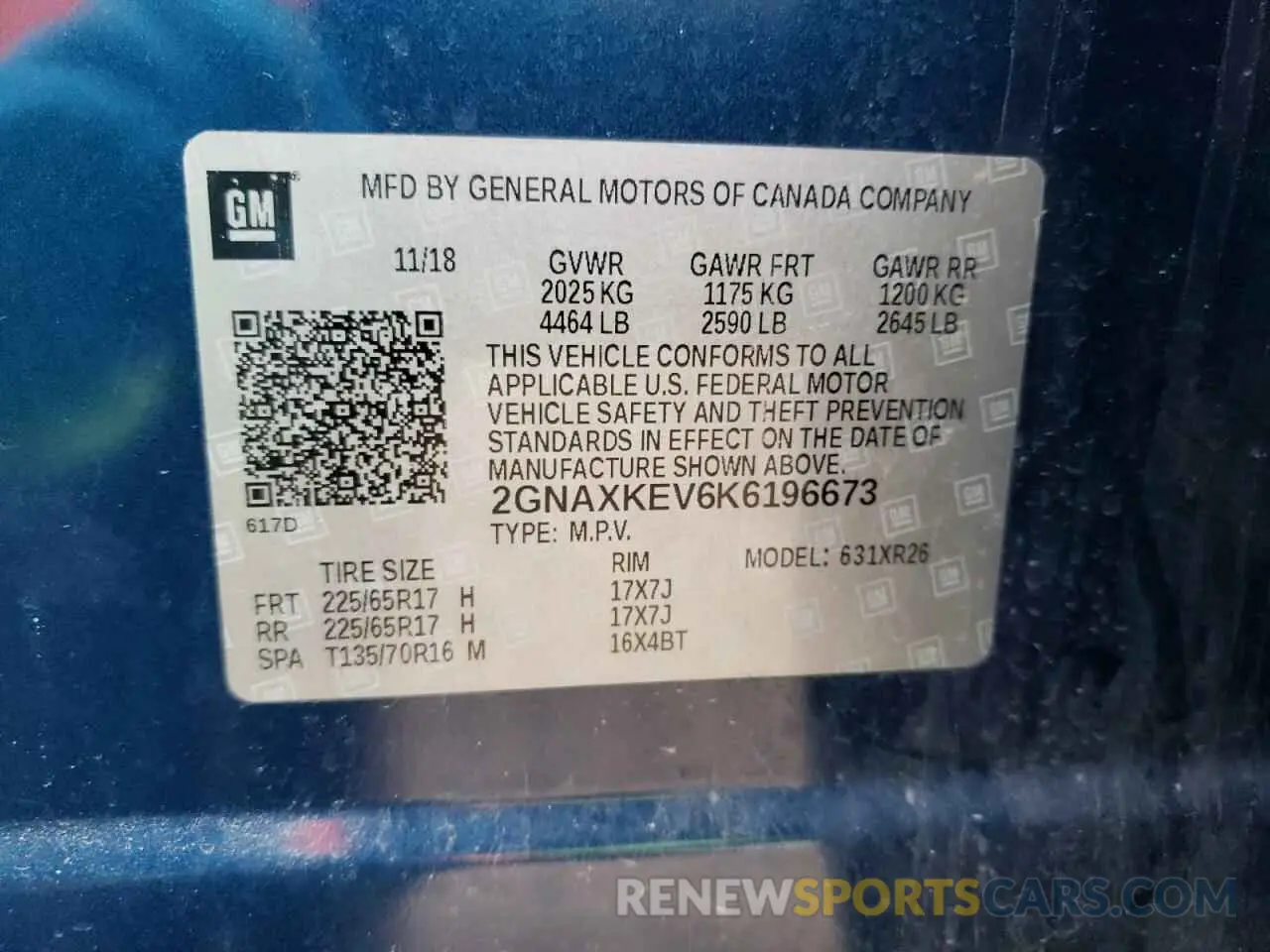 13 Photograph of a damaged car 2GNAXKEV6K6196673 CHEVROLET EQUINOX 2019