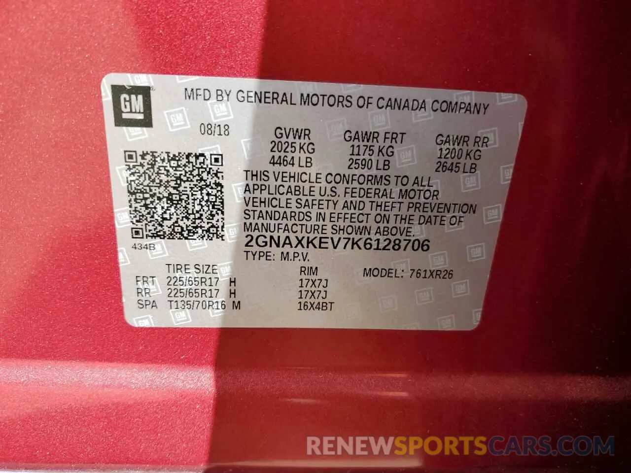 12 Photograph of a damaged car 2GNAXKEV7K6128706 CHEVROLET EQUINOX 2019