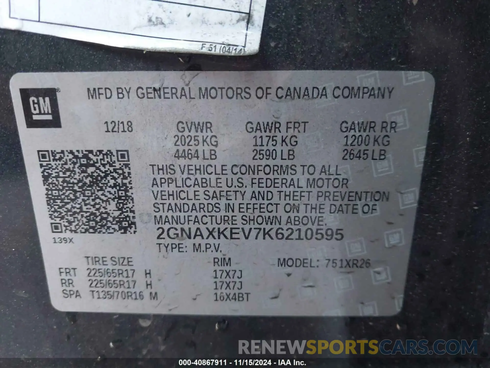 9 Photograph of a damaged car 2GNAXKEV7K6210595 CHEVROLET EQUINOX 2019