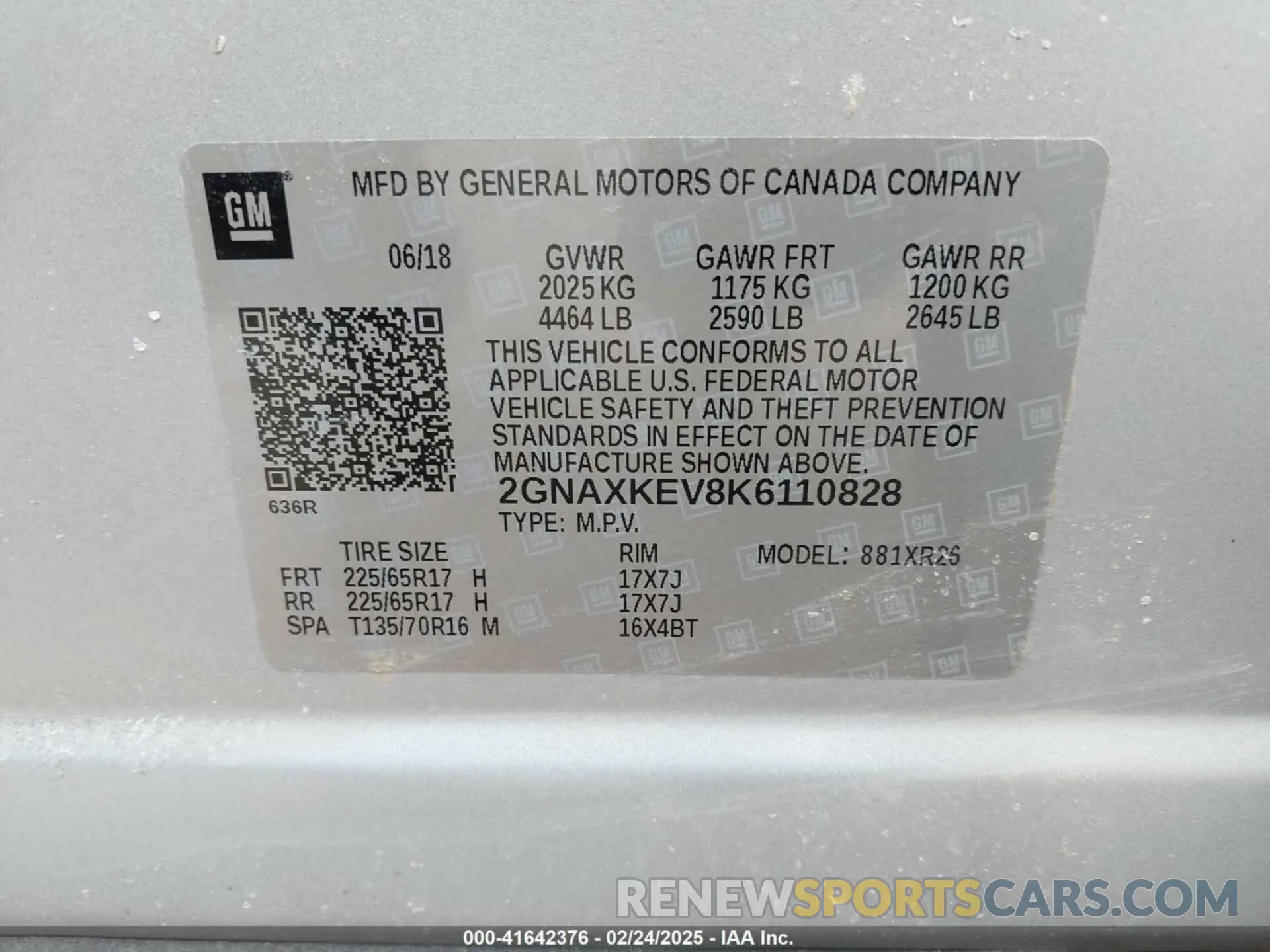 9 Photograph of a damaged car 2GNAXKEV8K6110828 CHEVROLET EQUINOX 2019
