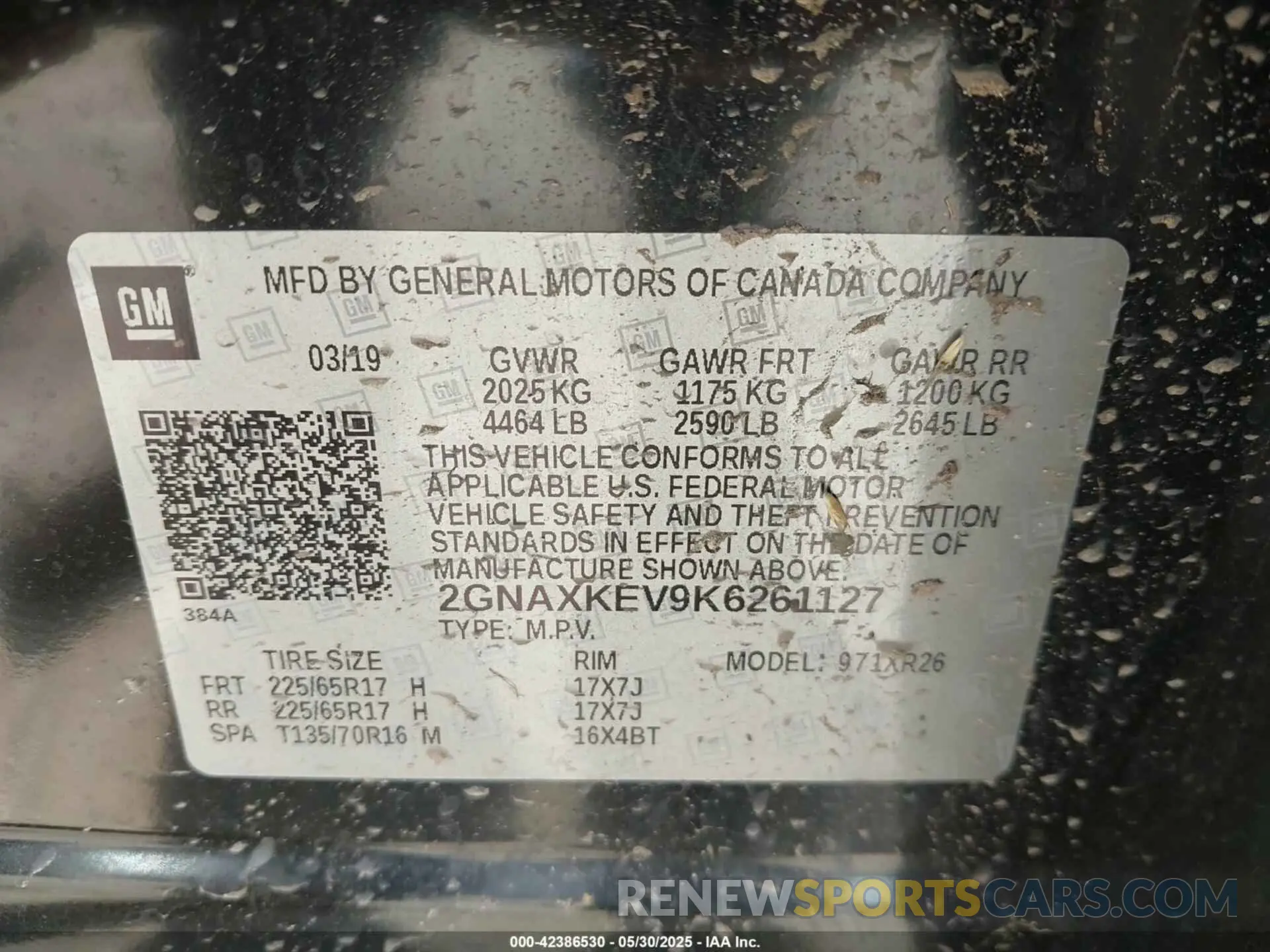 9 Photograph of a damaged car 2GNAXKEV9K6261127 CHEVROLET EQUINOX 2019
