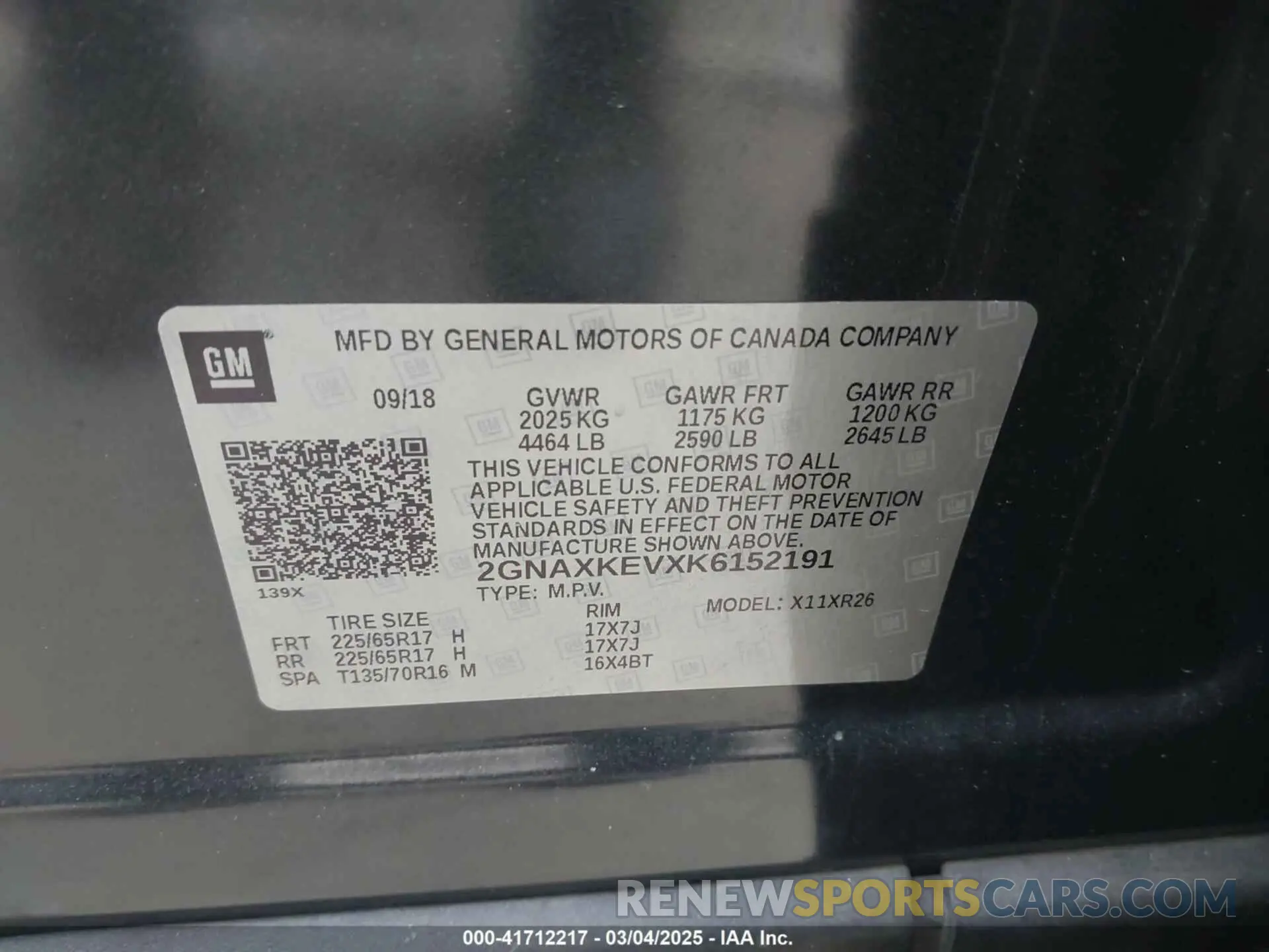 9 Photograph of a damaged car 2GNAXKEVXK6152191 CHEVROLET EQUINOX 2019