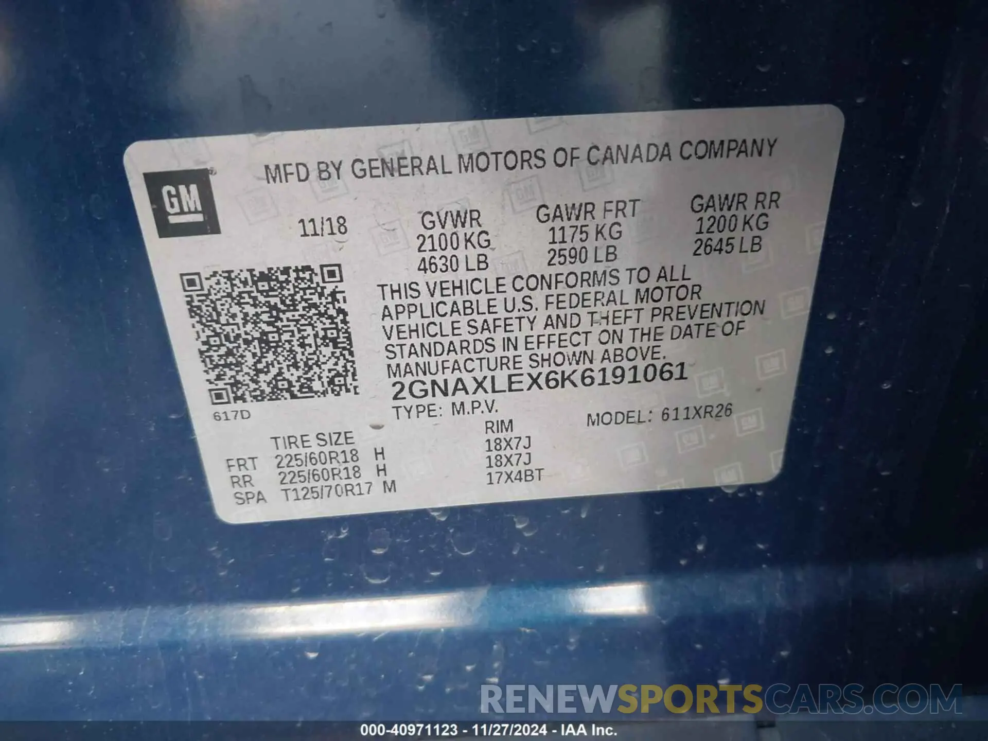 9 Photograph of a damaged car 2GNAXLEX6K6191061 CHEVROLET EQUINOX 2019