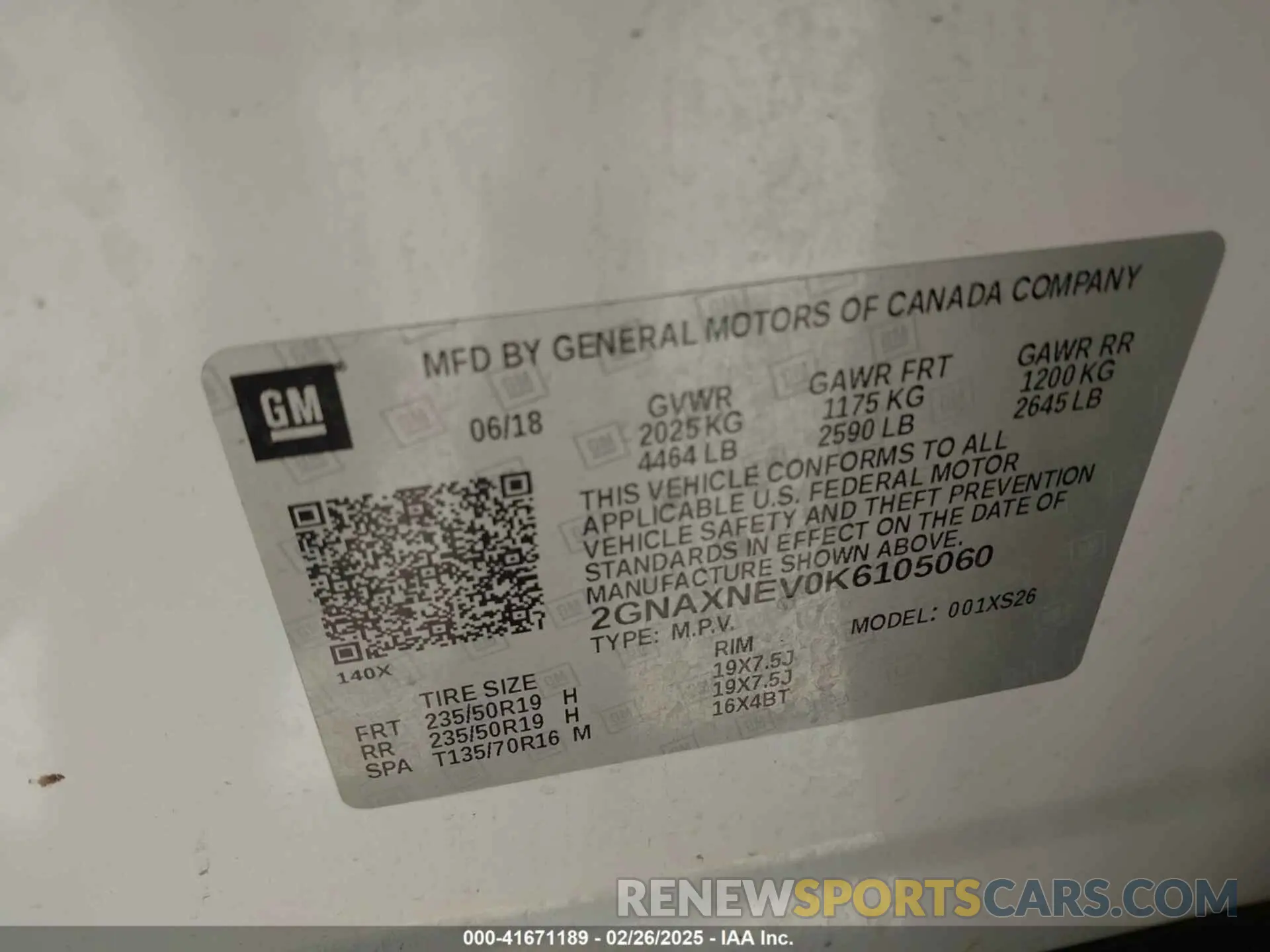 9 Photograph of a damaged car 2GNAXNEV0K6105060 CHEVROLET EQUINOX 2019