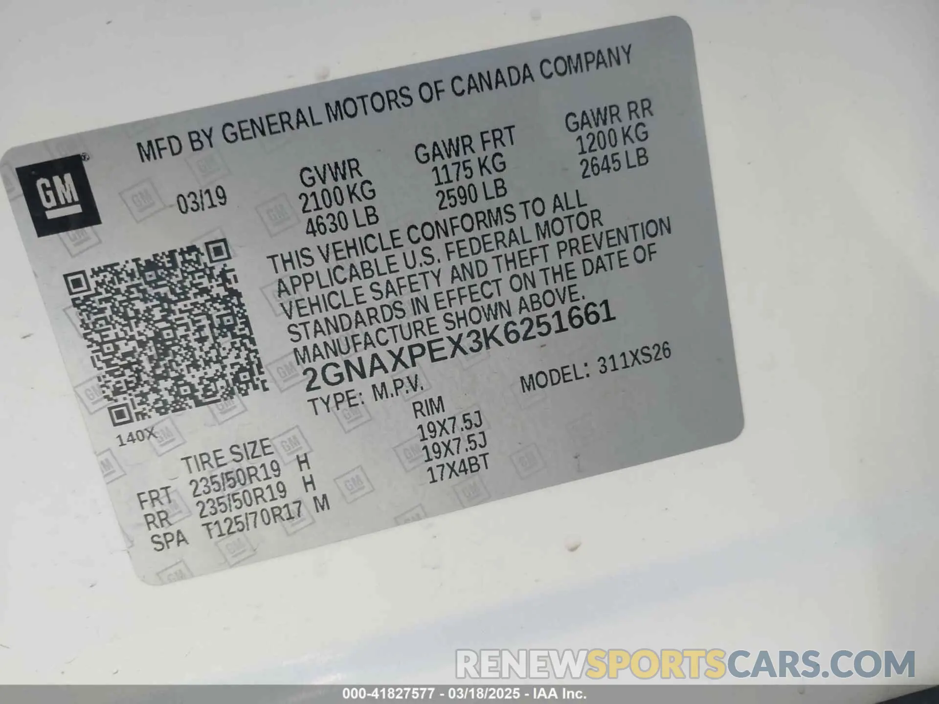 9 Photograph of a damaged car 2GNAXPEX3K6251661 CHEVROLET EQUINOX 2019