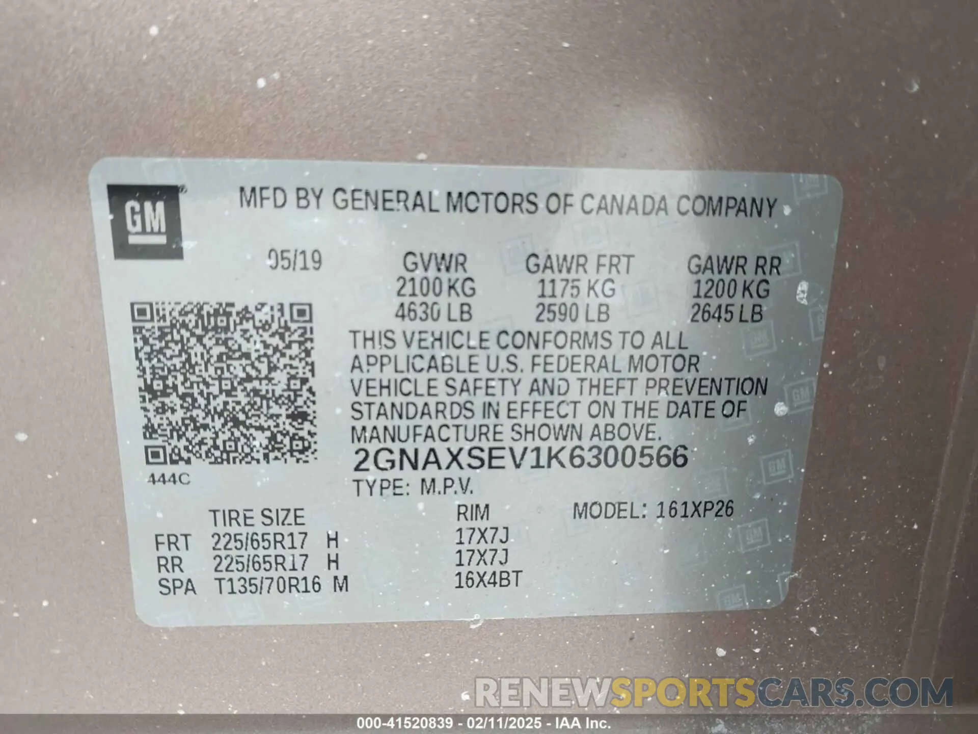 9 Photograph of a damaged car 2GNAXSEV1K6300566 CHEVROLET EQUINOX 2019