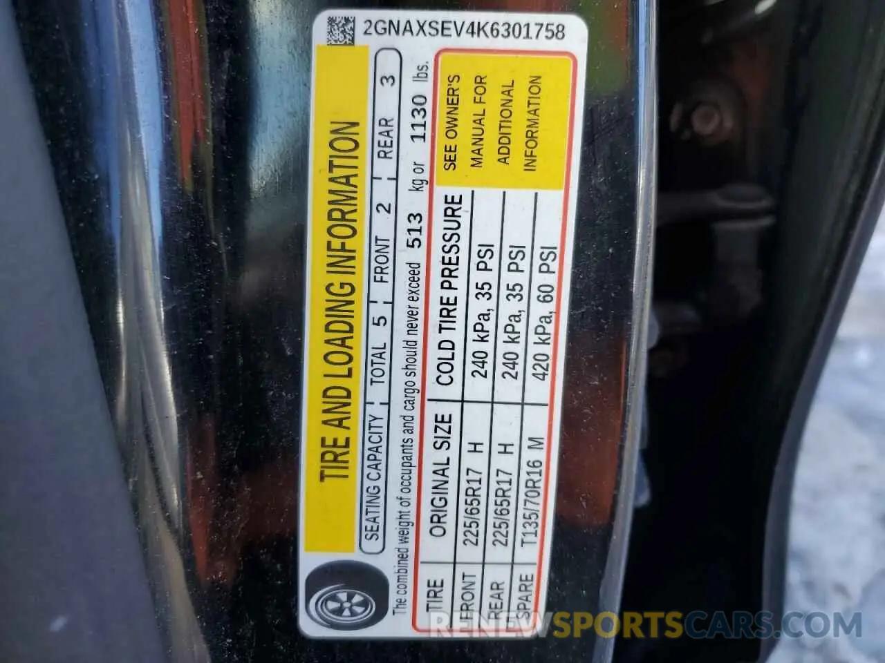 13 Photograph of a damaged car 2GNAXSEV4K6301758 CHEVROLET EQUINOX 2019