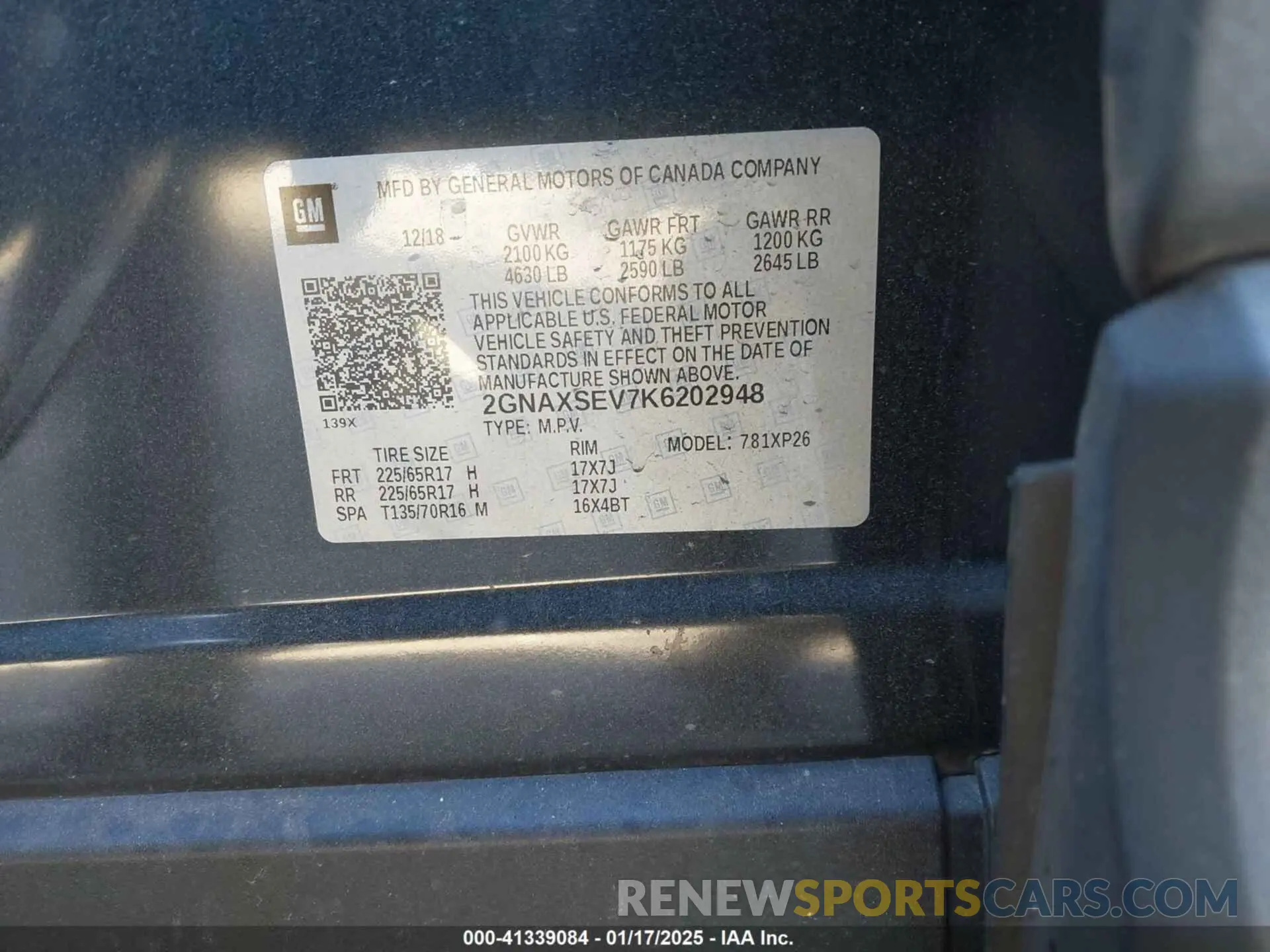 9 Photograph of a damaged car 2GNAXSEV7K6202948 CHEVROLET EQUINOX 2019