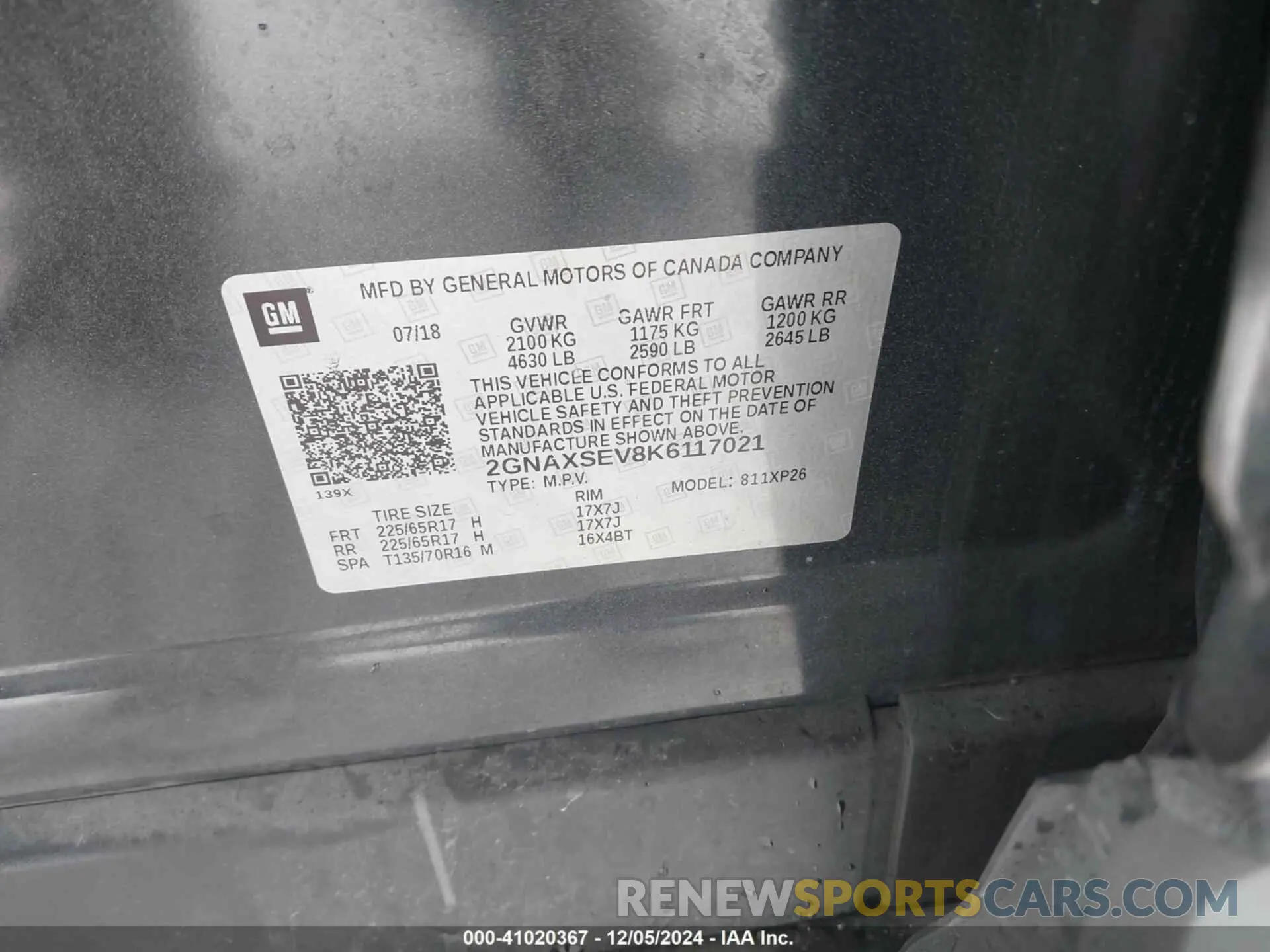 9 Photograph of a damaged car 2GNAXSEV8K6117021 CHEVROLET EQUINOX 2019