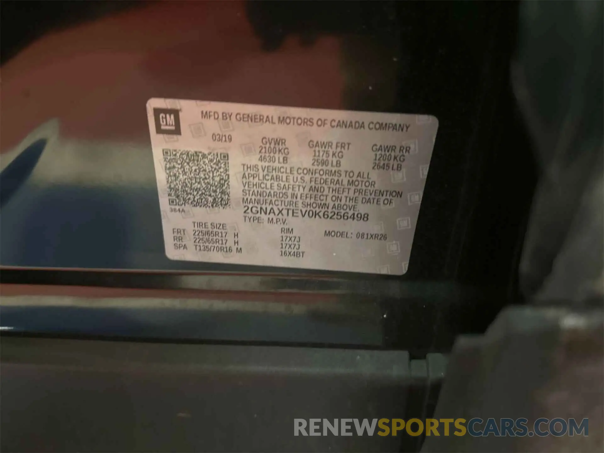 9 Photograph of a damaged car 2GNAXTEV0K6256498 CHEVROLET EQUINOX 2019