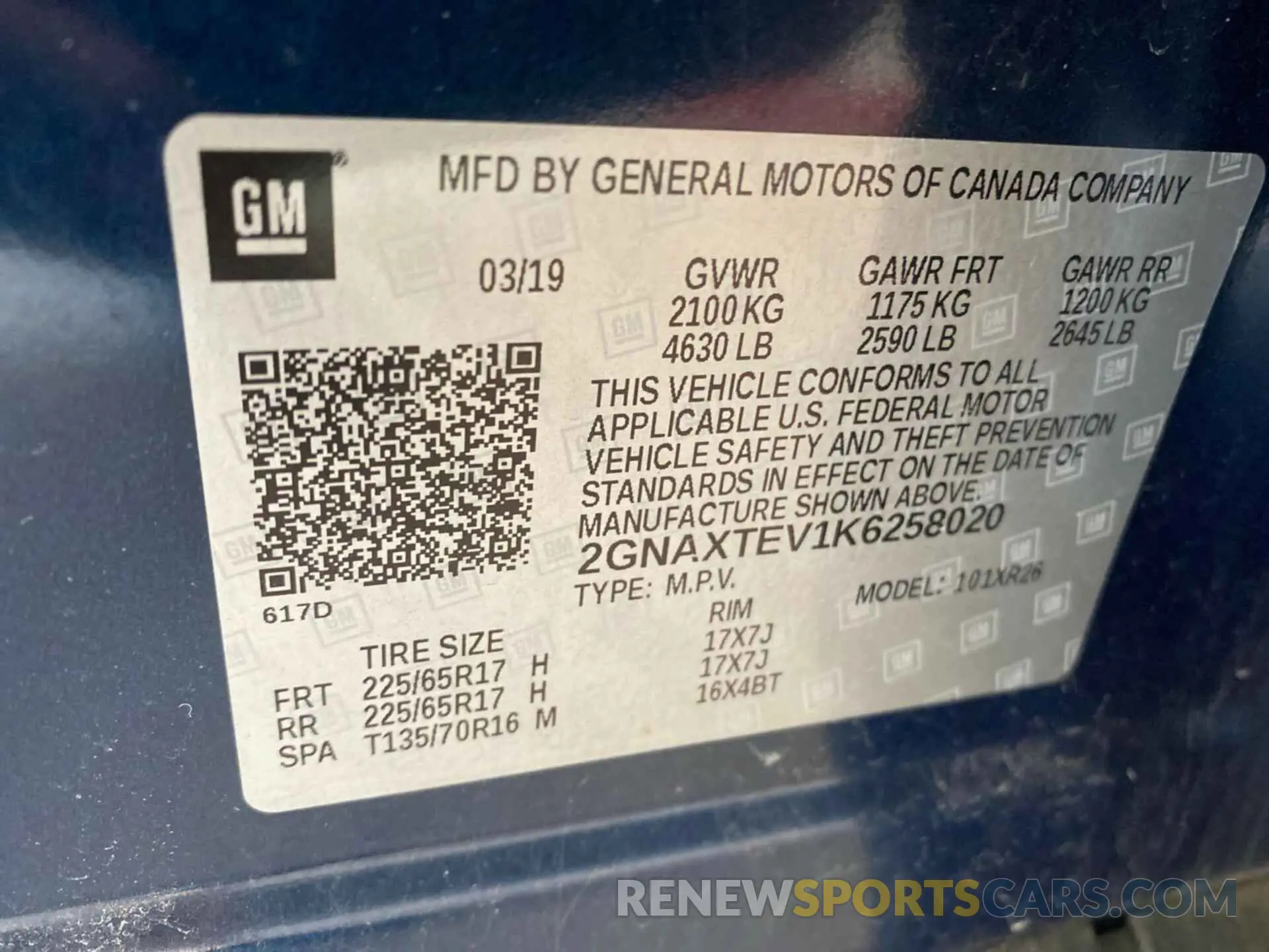 7 Photograph of a damaged car 2GNAXTEV1K6258020 CHEVROLET EQUINOX 2019