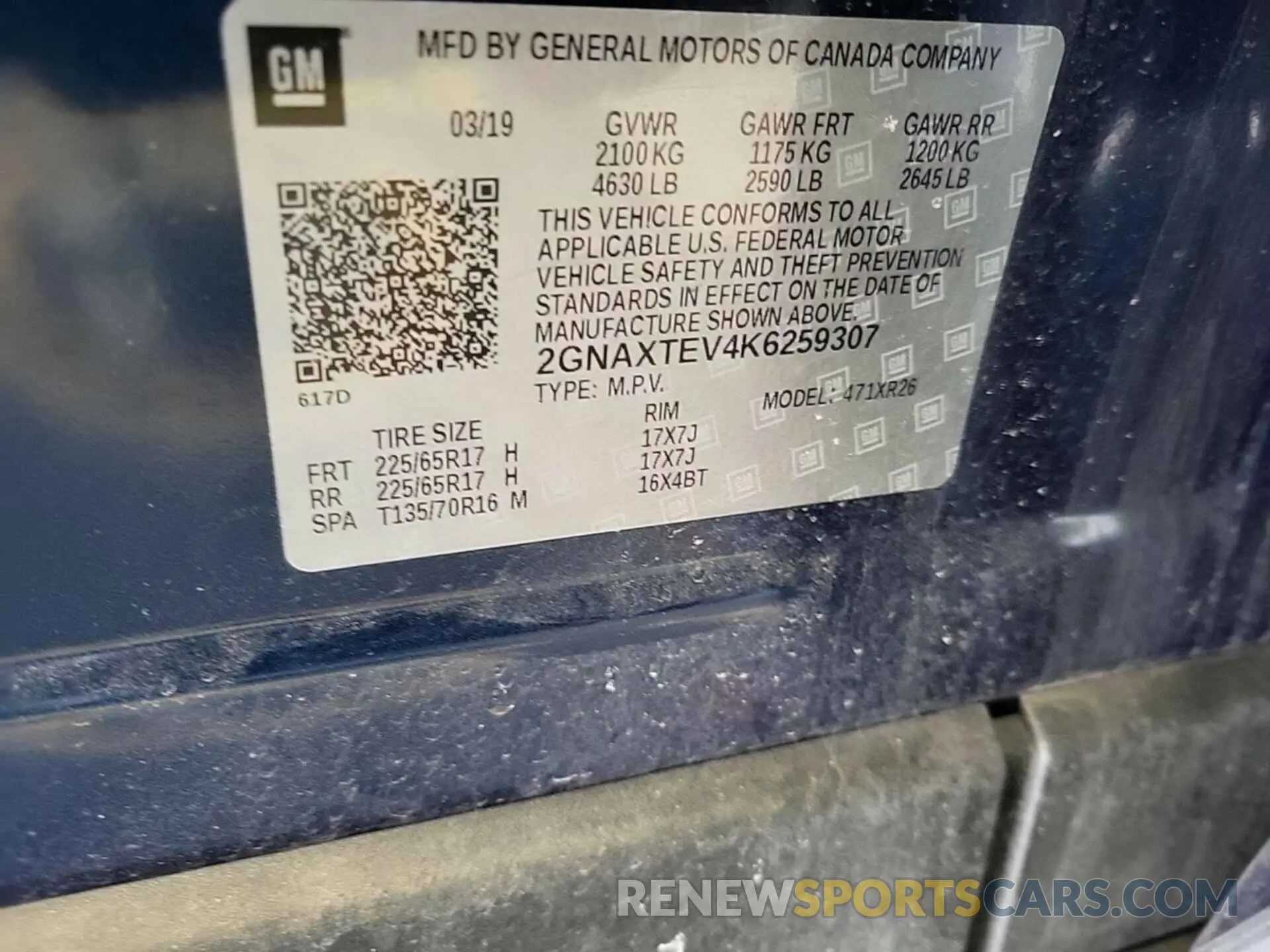 8 Photograph of a damaged car 2GNAXTEV4K6259307 CHEVROLET EQUINOX 2019